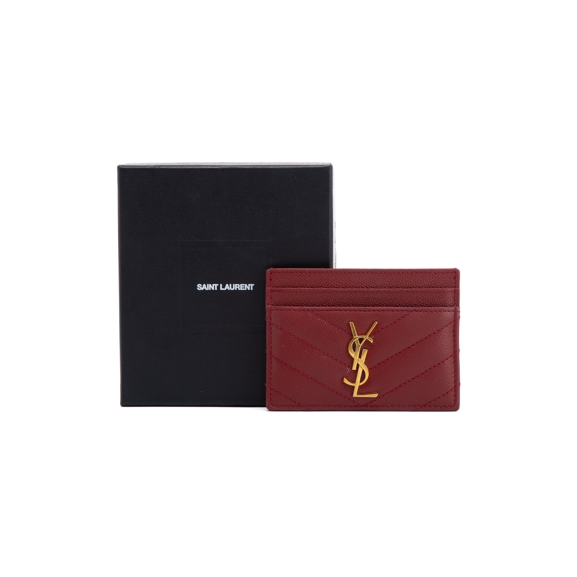 Saint Laurent 2020 Cassandre Matelasse Card Case w/ Box