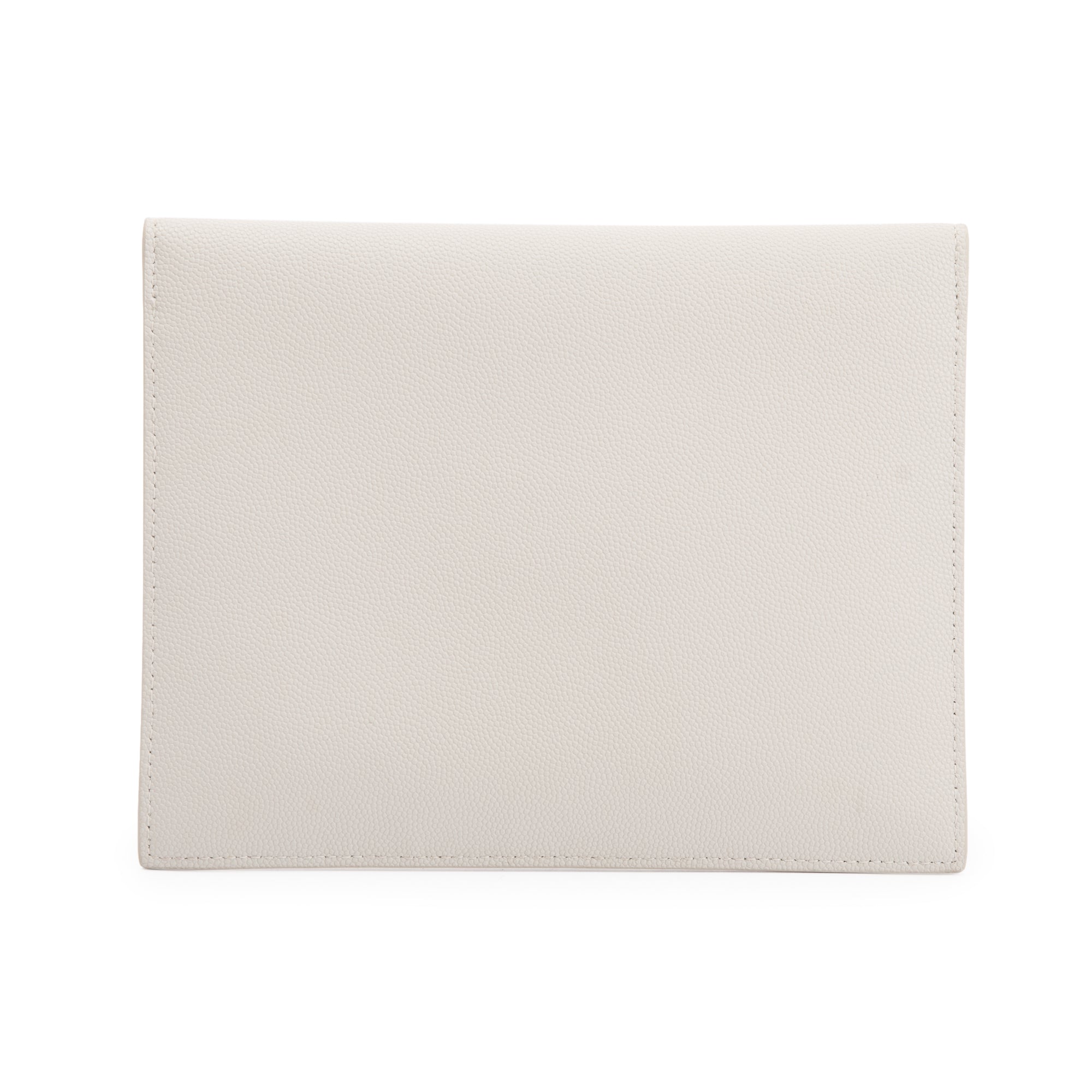 Saint Laurent 2020 Creme Grain de Poudre Monogram Uptown Baby Pouch w/ Box