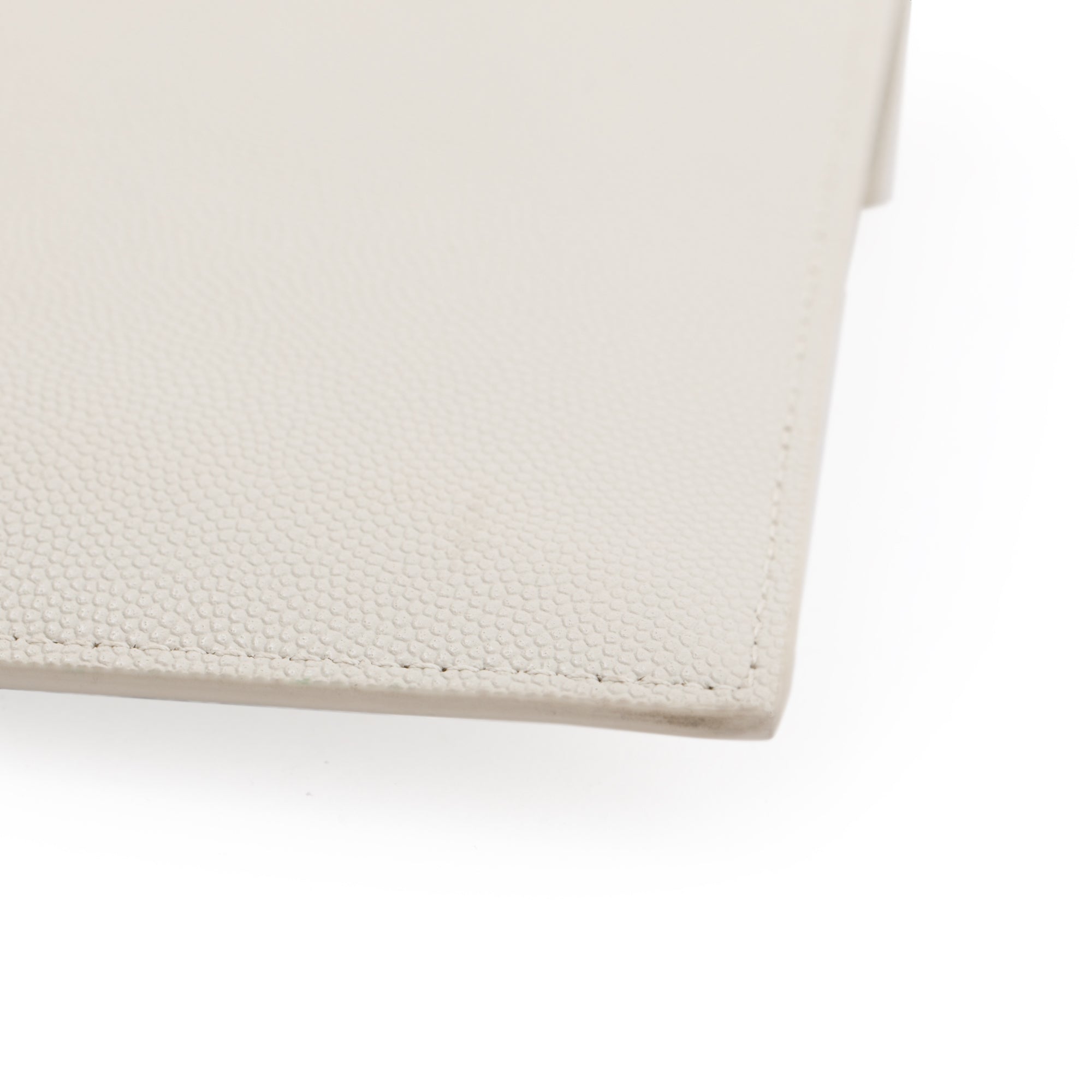 Saint Laurent 2020 Creme Grain de Poudre Monogram Uptown Baby Pouch w/ Box