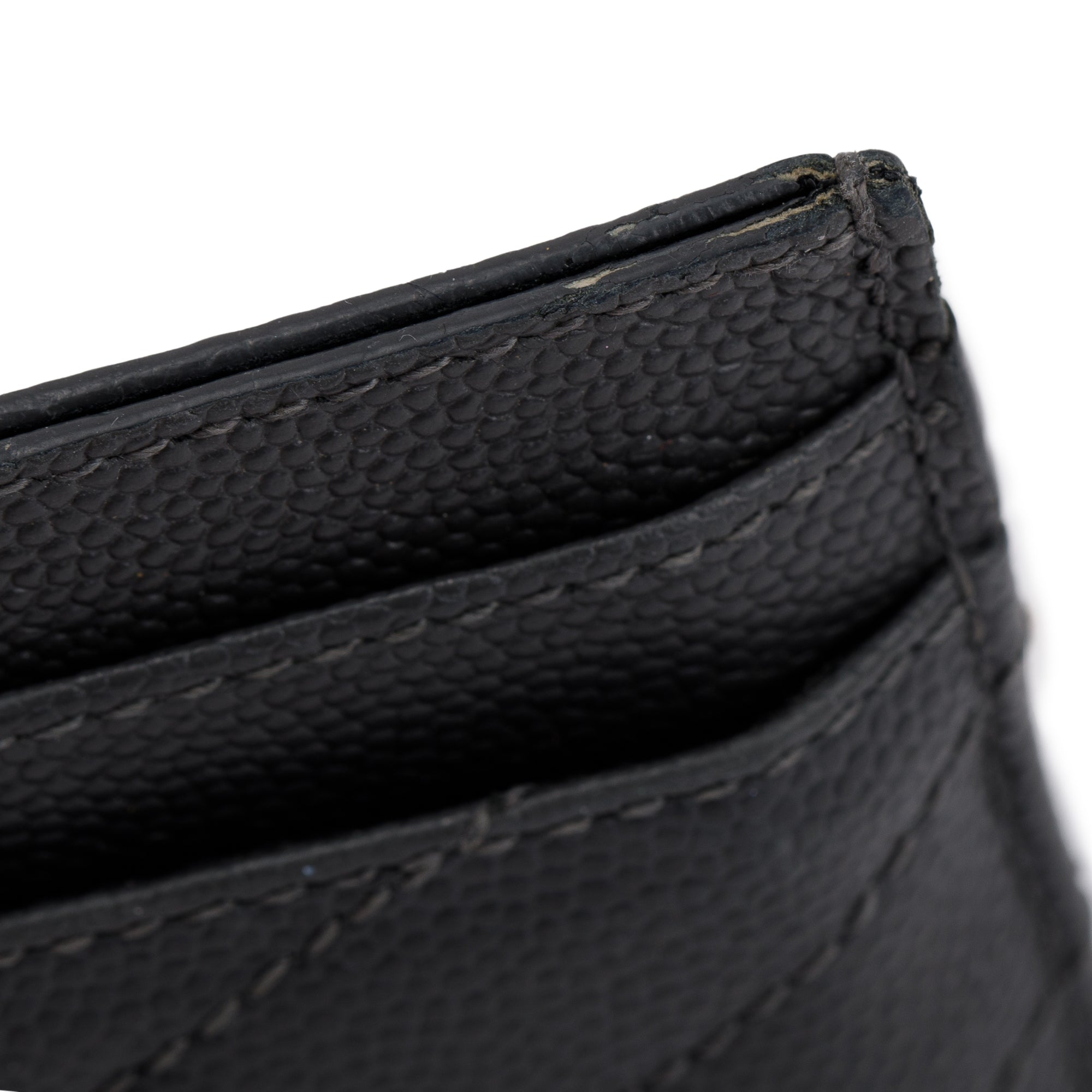 Saint Laurent 2020 Grey Grain De Poudre Leather Cassandre Matelasse Card Case