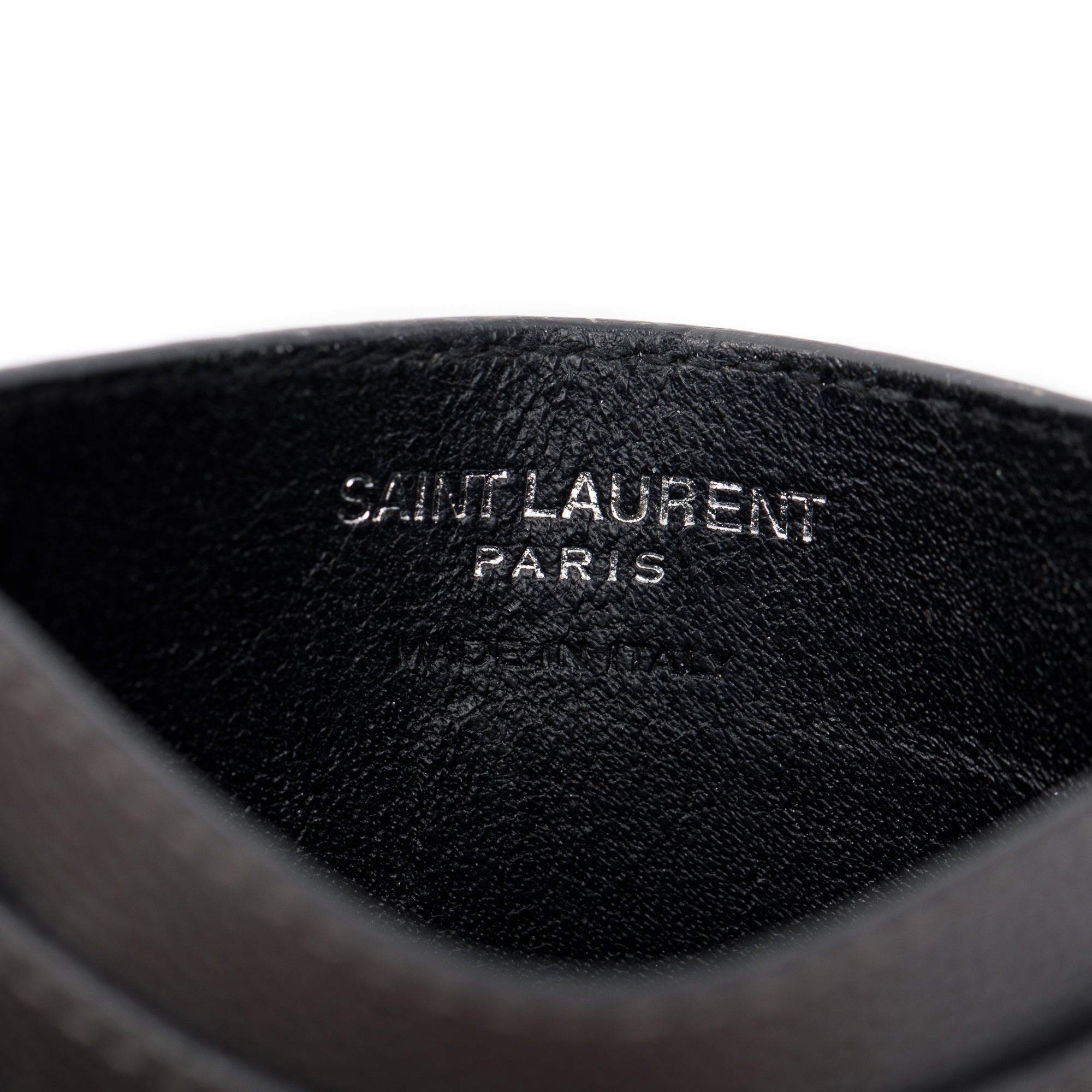 Saint Laurent 2020 Grey Grain De Poudre Leather Cassandre Matelasse Card Case