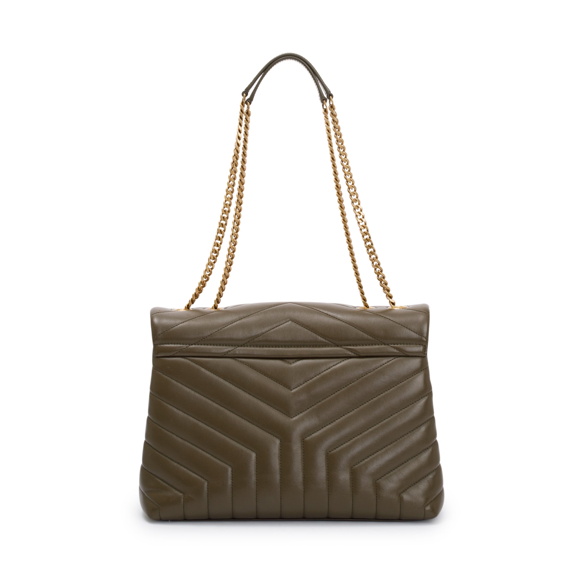 Saint Laurent 2020 Olive Green Medium Loulou Monogram Shoulder Bag w/ Box