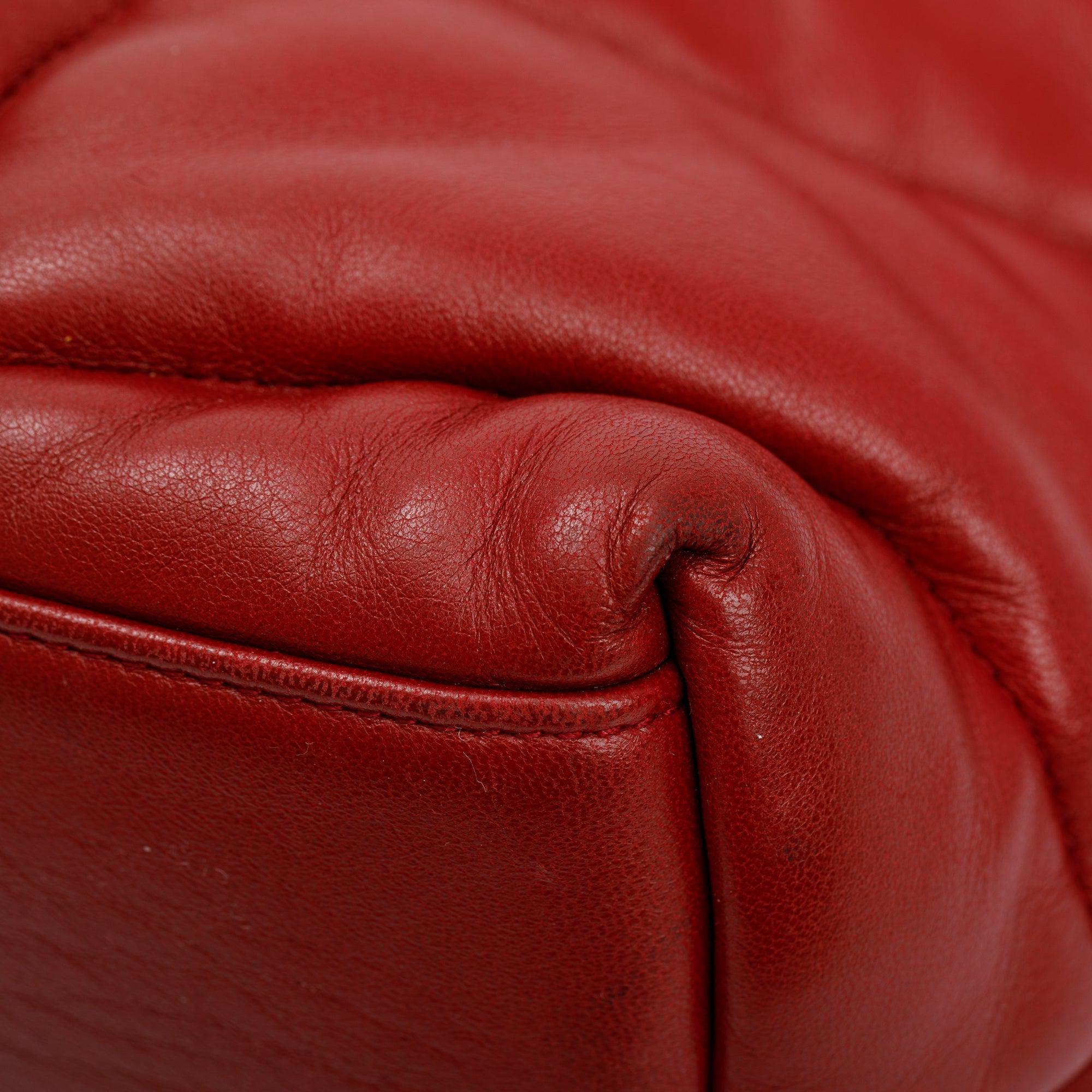 Saint Laurent 2020 Red Nappa Leather Medium Puffer Loulou Shoulder Bag