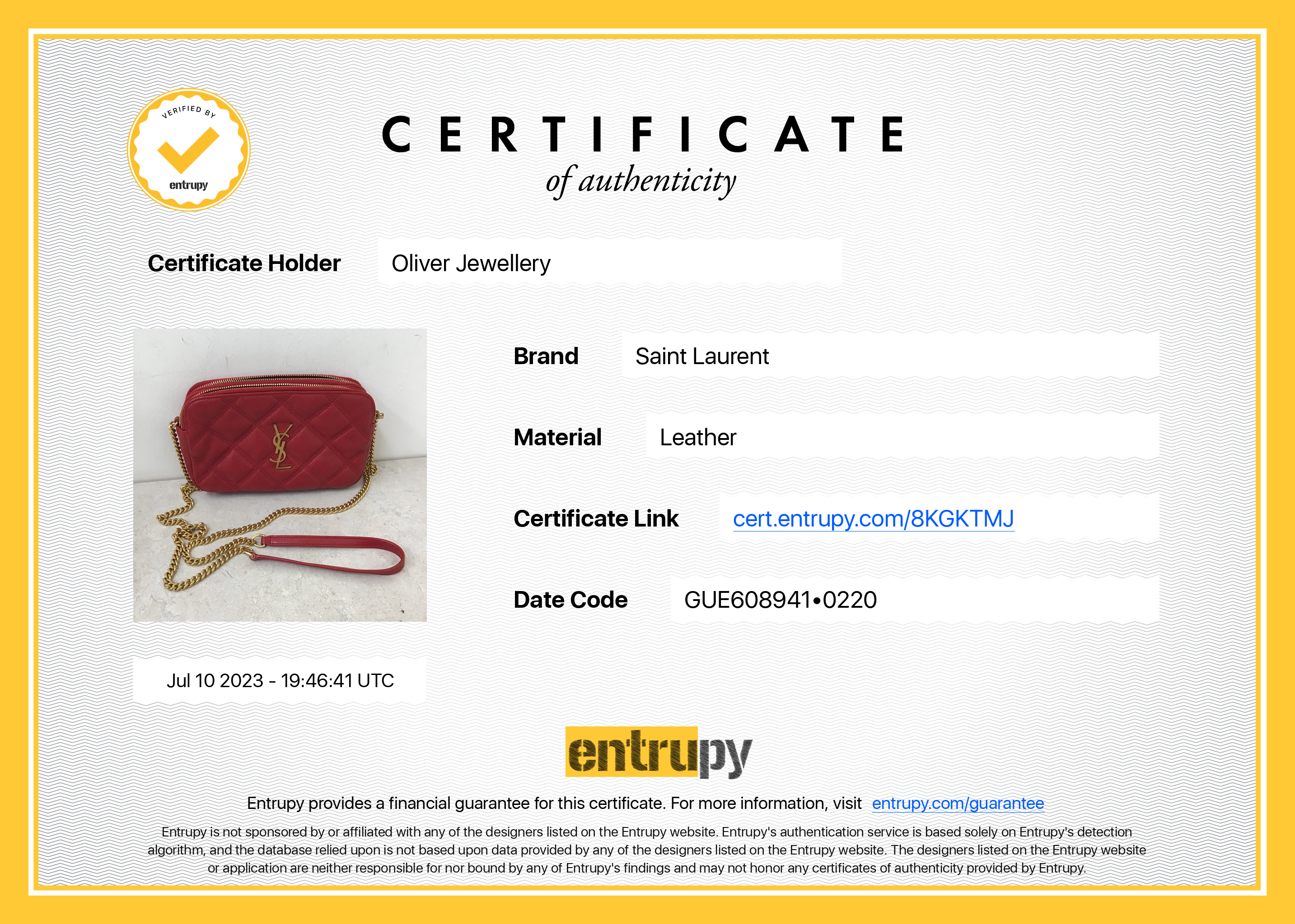 Saint Laurent 2020 Red Quilted Mini Becky Double Zip Bag