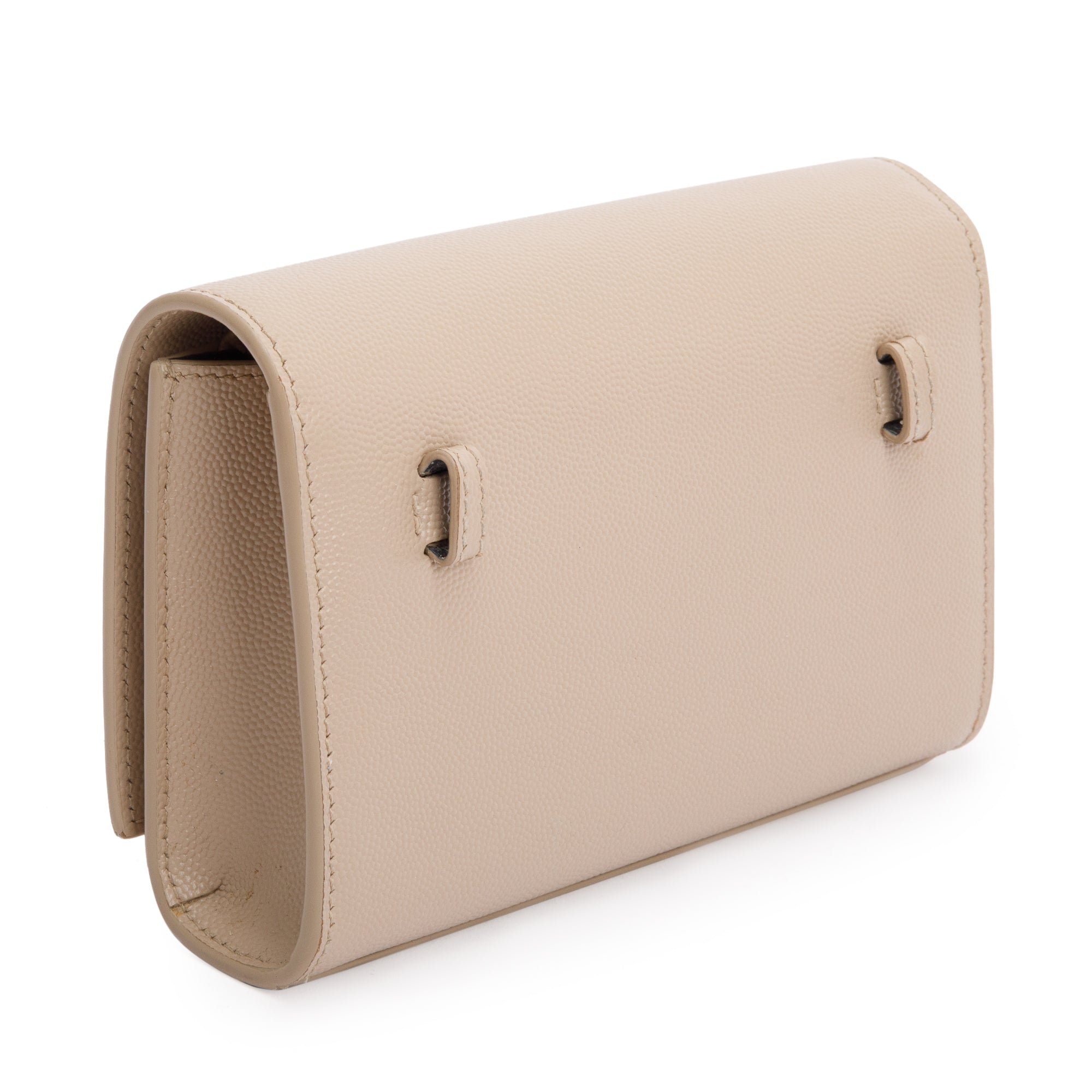 Saint Laurent 2021 Beige Grain De Poudre Leather Kate Belt Bag w/ Box