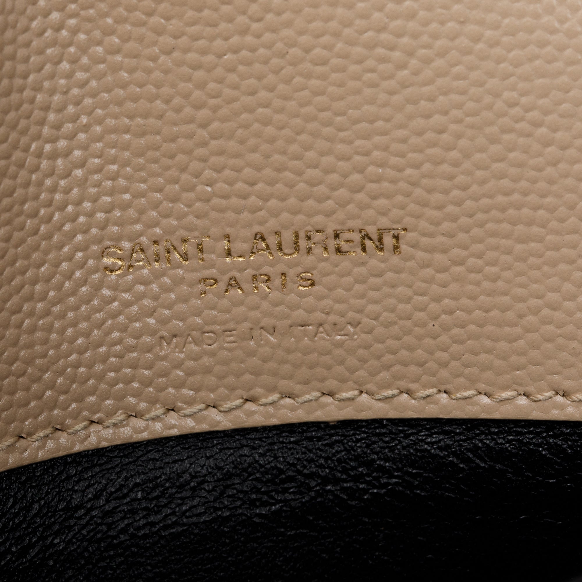 Saint Laurent 2021 Beige Grain De Poudre Leather Kate Belt Bag w/ Box