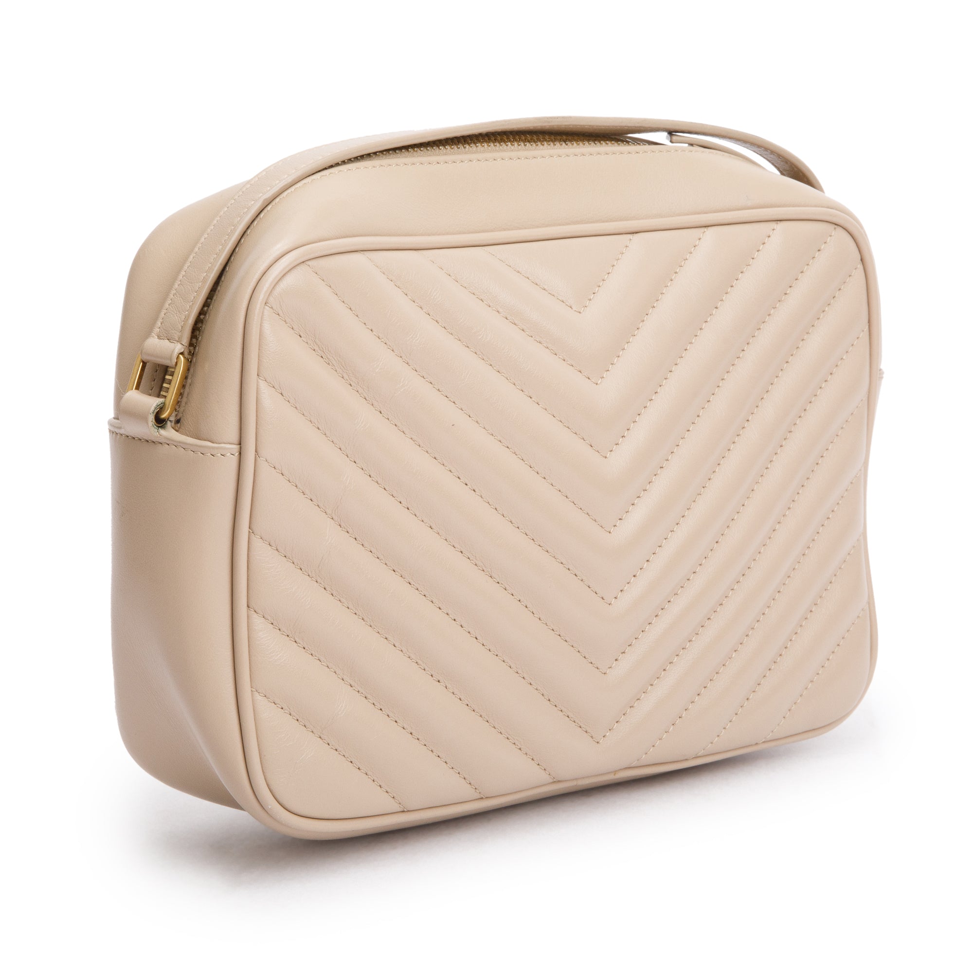 Saint Laurent 2021 Beige Quilted Leather Lou Camera Bag