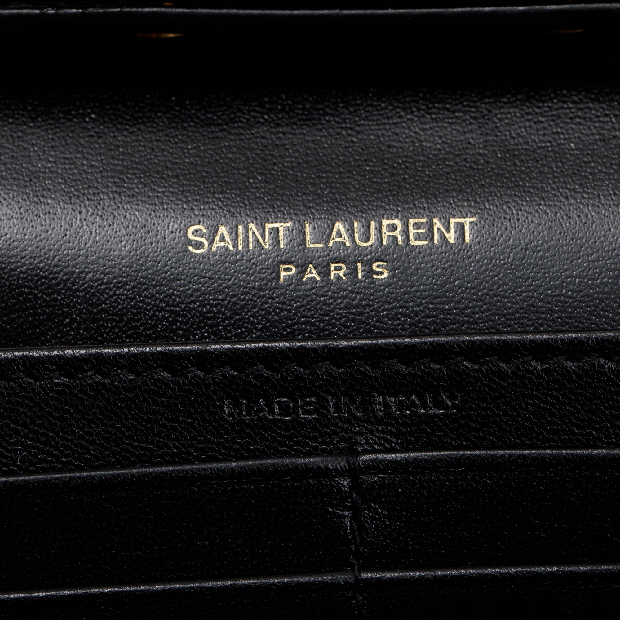 Saint Laurent 2021 Black Calfksin Leather Monogram Chain Wallet w/ Box