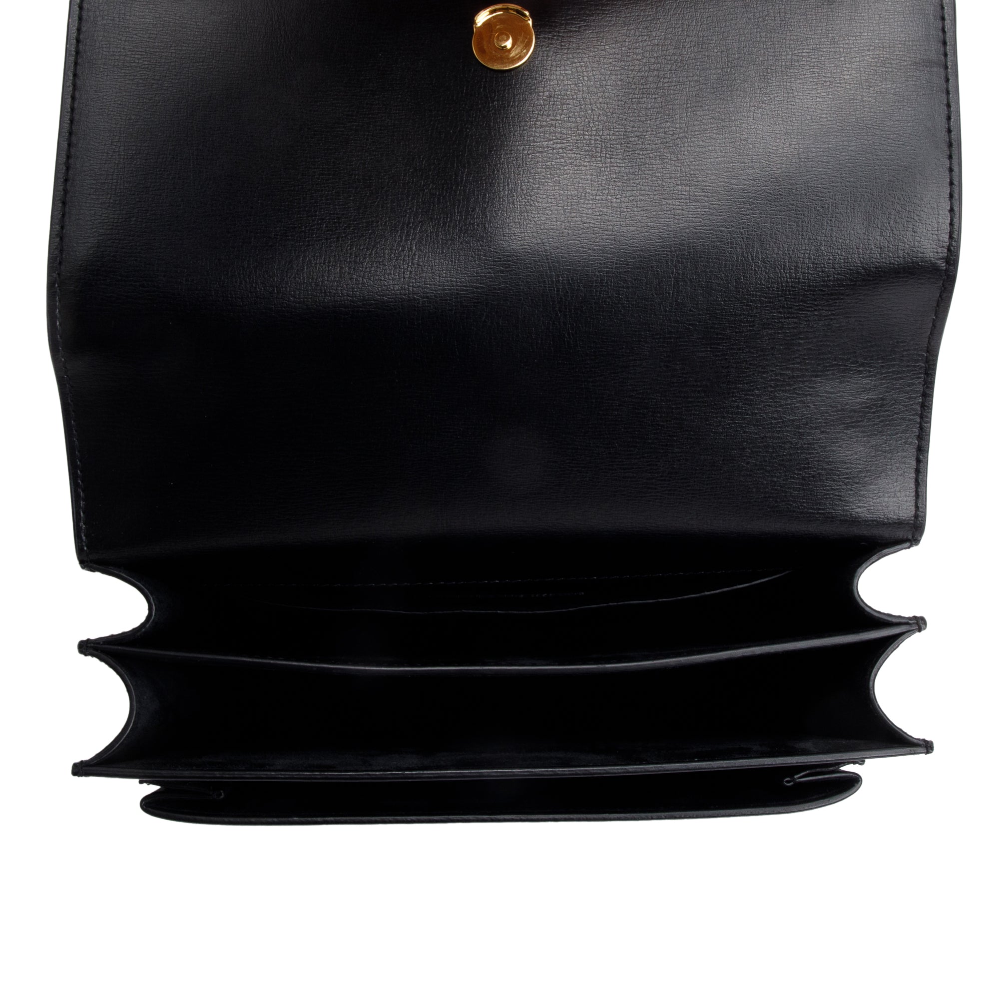 Saint Laurent 2021 Black Calfskin Leather Medium Sunset Shoulder Bag w/ Box