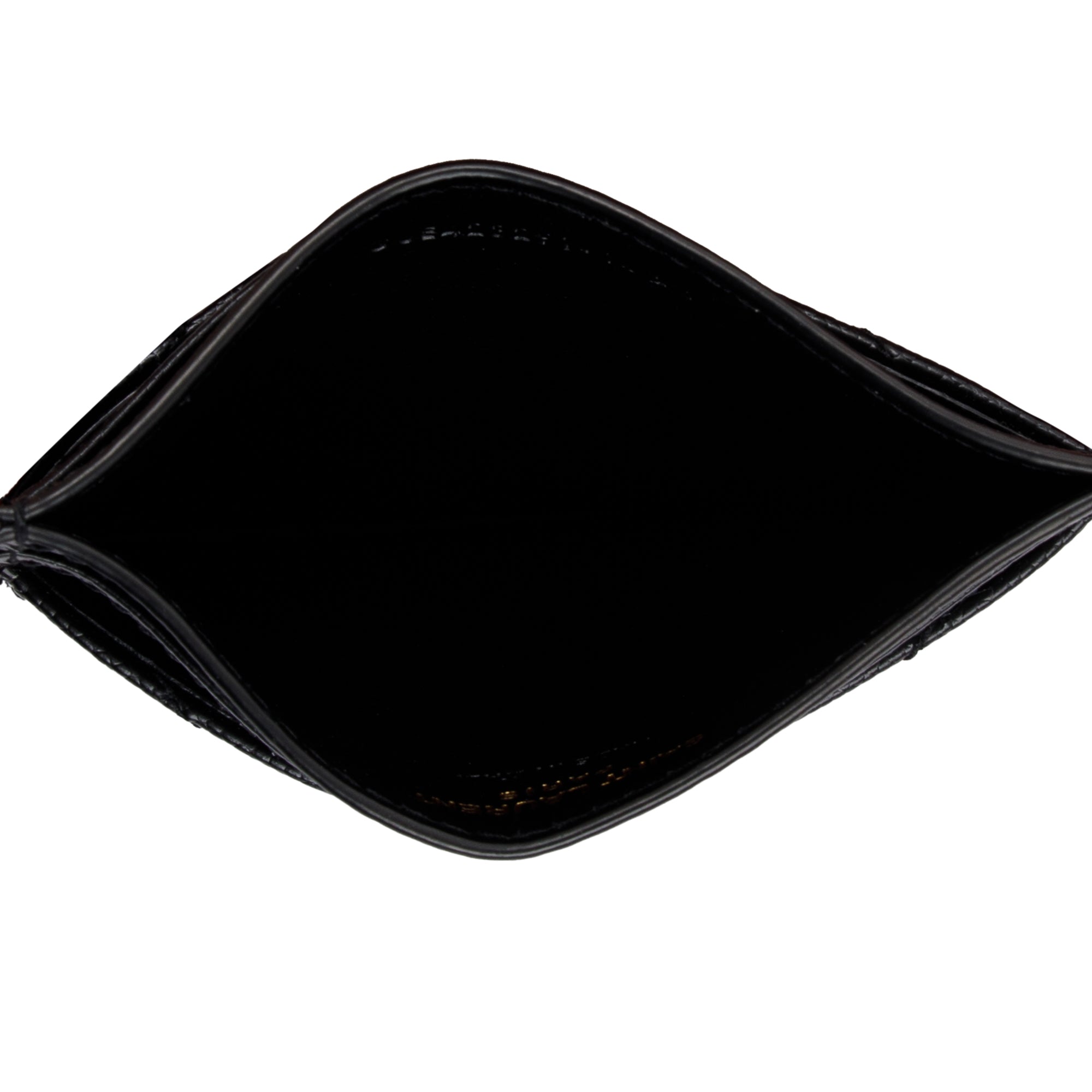 Saint Laurent 2021 Black Grain De Poudre Leather Cassandre Matelasse Card Case w/ Box