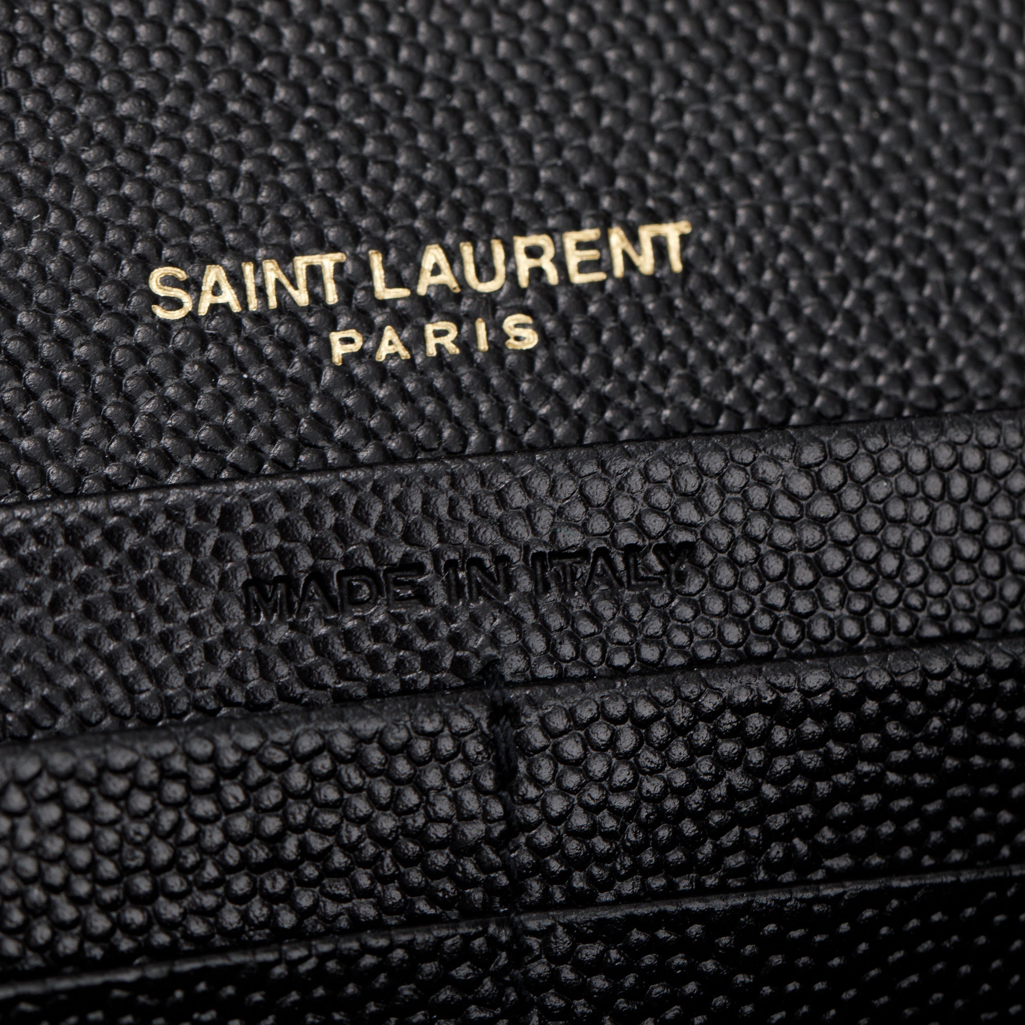 Saint Laurent 2021 Black Grain De Poudre Leather Cassandre Matelasse Large Flap Wallet w/ Box
