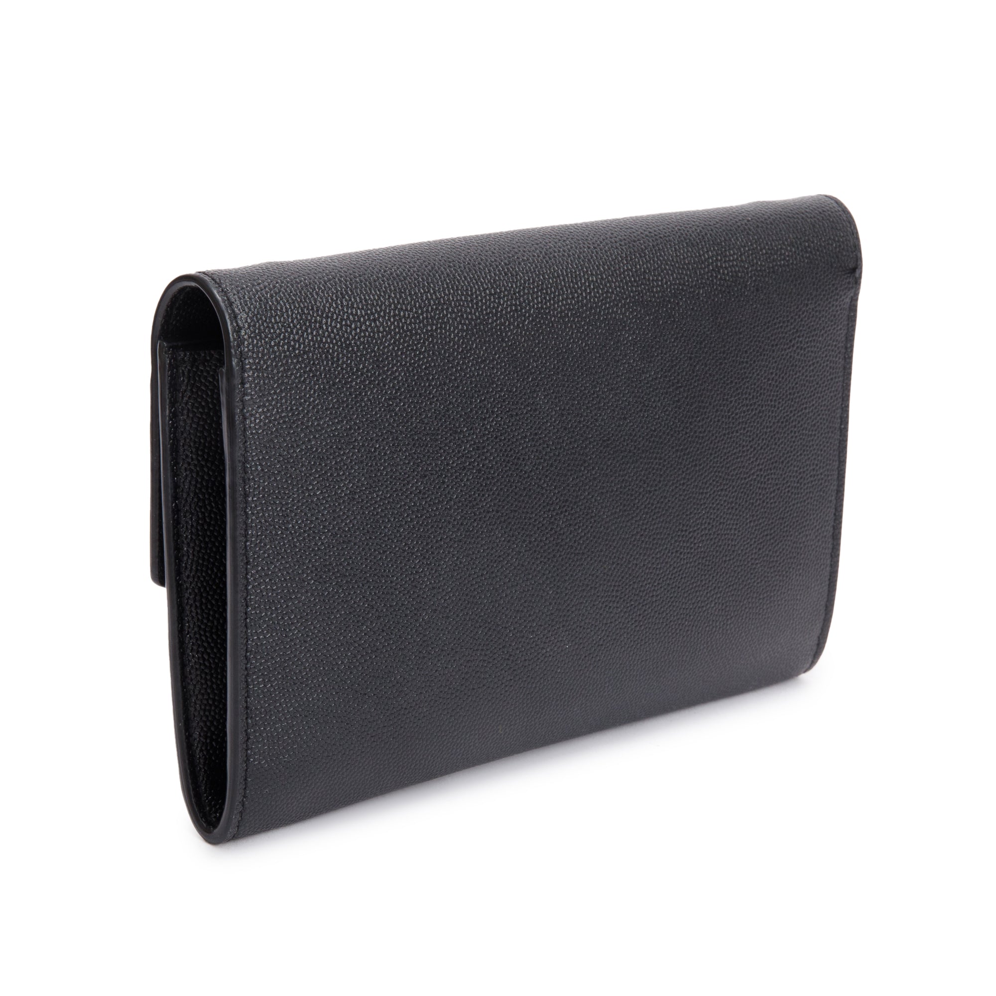 Saint Laurent 2021 Black Grain De Poudre Leather Uptown Chain Wallet
