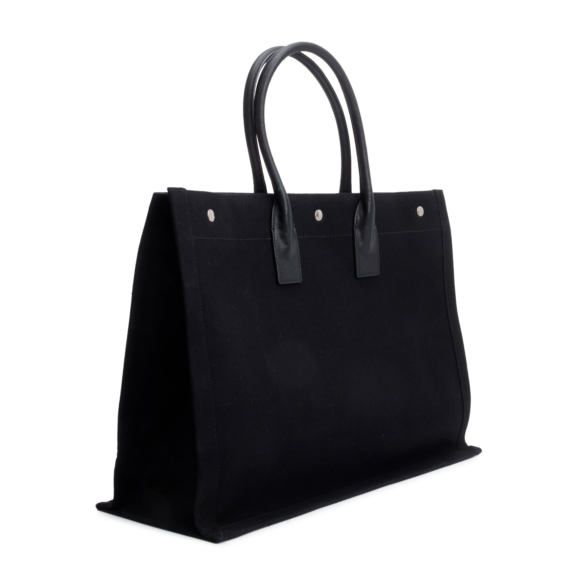 Saint Laurent 2021 Black Large Rive Gauche Canvas Tote
