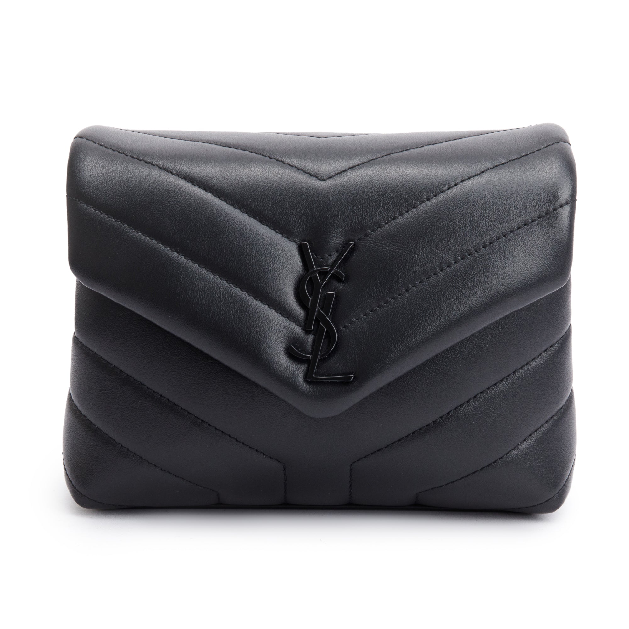 Saint Laurent 2021 Black Monogram Matelasse Toy Loulou Crossbody Bag w/ Box