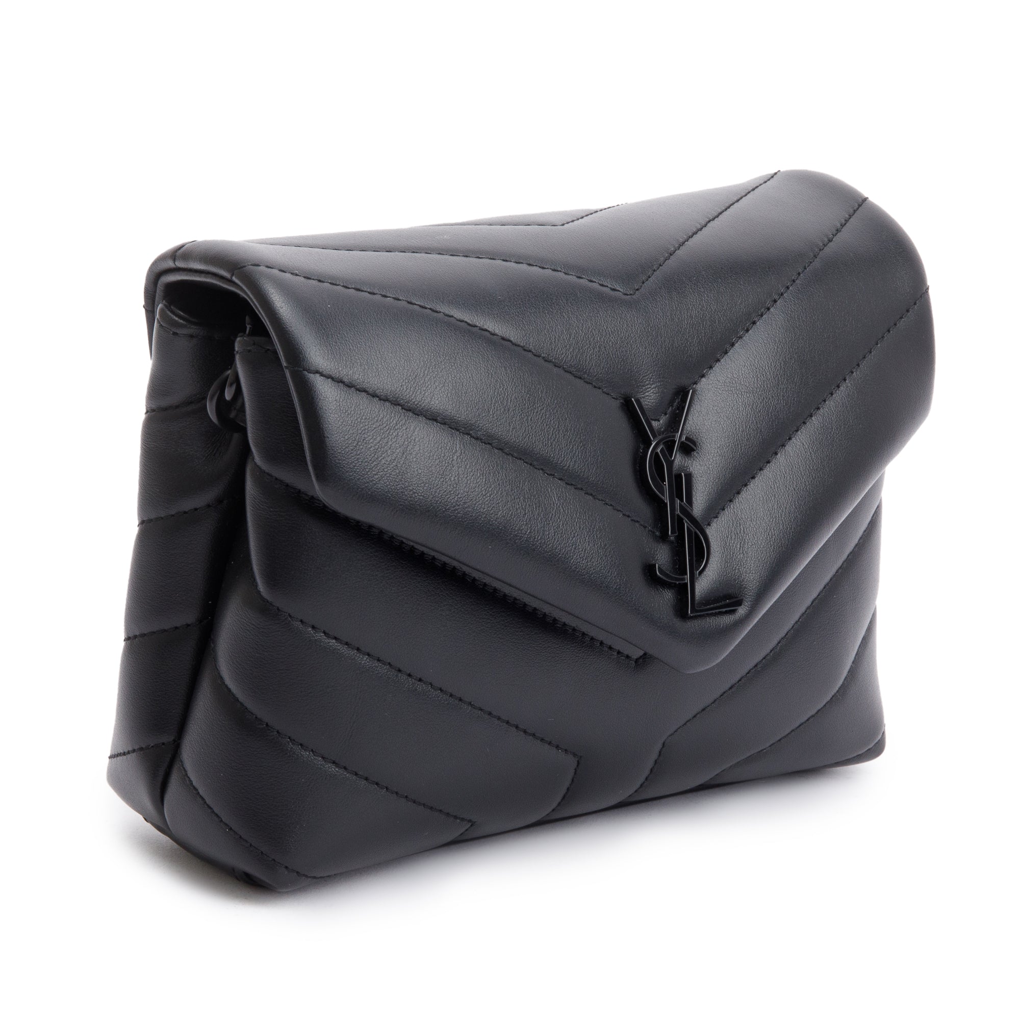 Saint Laurent 2021 Black Monogram Matelasse Toy Loulou Crossbody Bag w/ Box