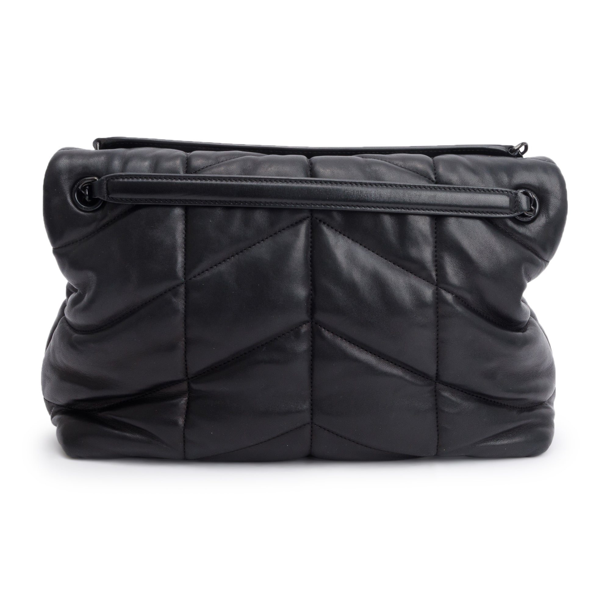 Saint Laurent 2021 Black Nappa Leather Medium Puffer Loulou Shoulder Bag