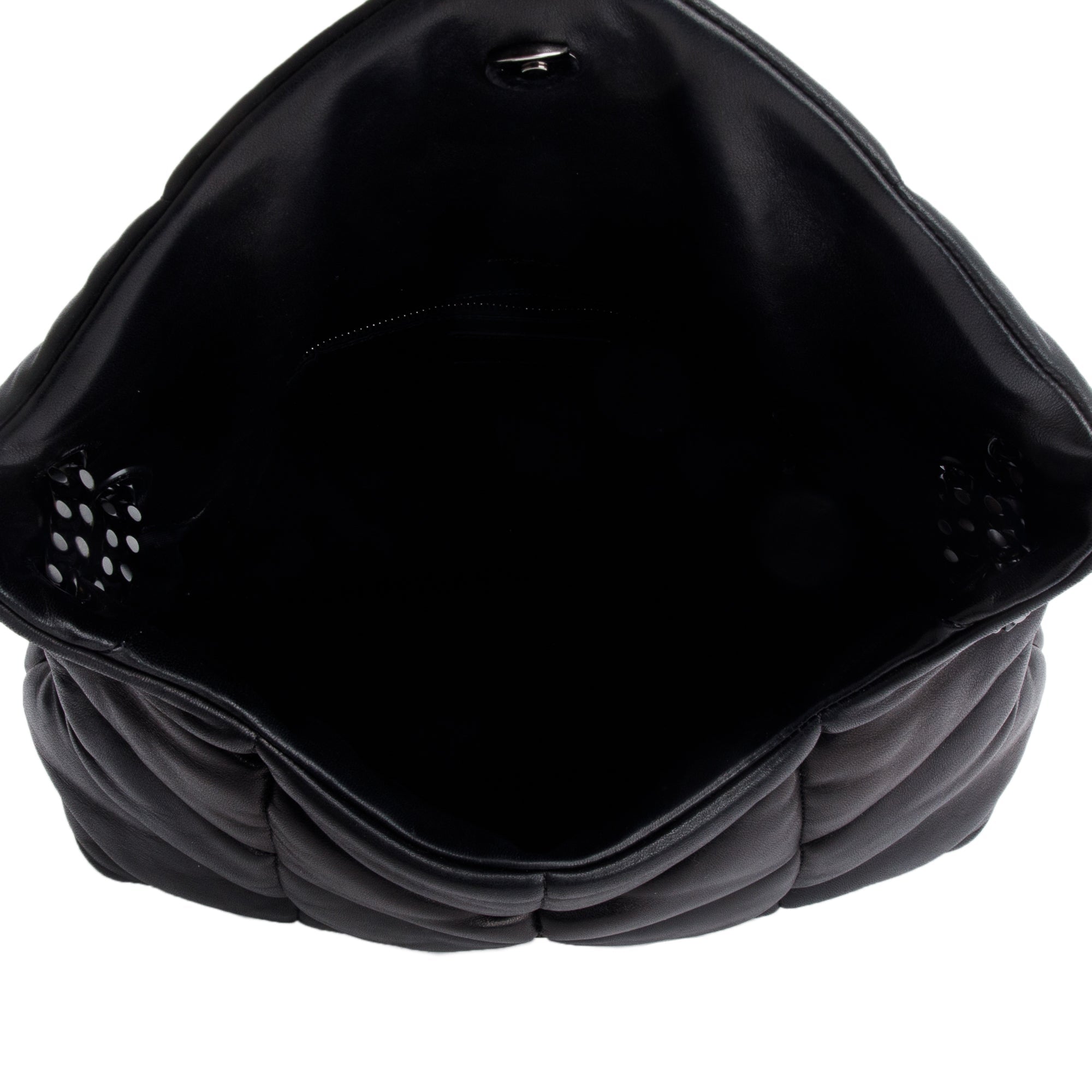 Saint Laurent 2021 Black Nappa Leather Medium Puffer Loulou Shoulder Bag