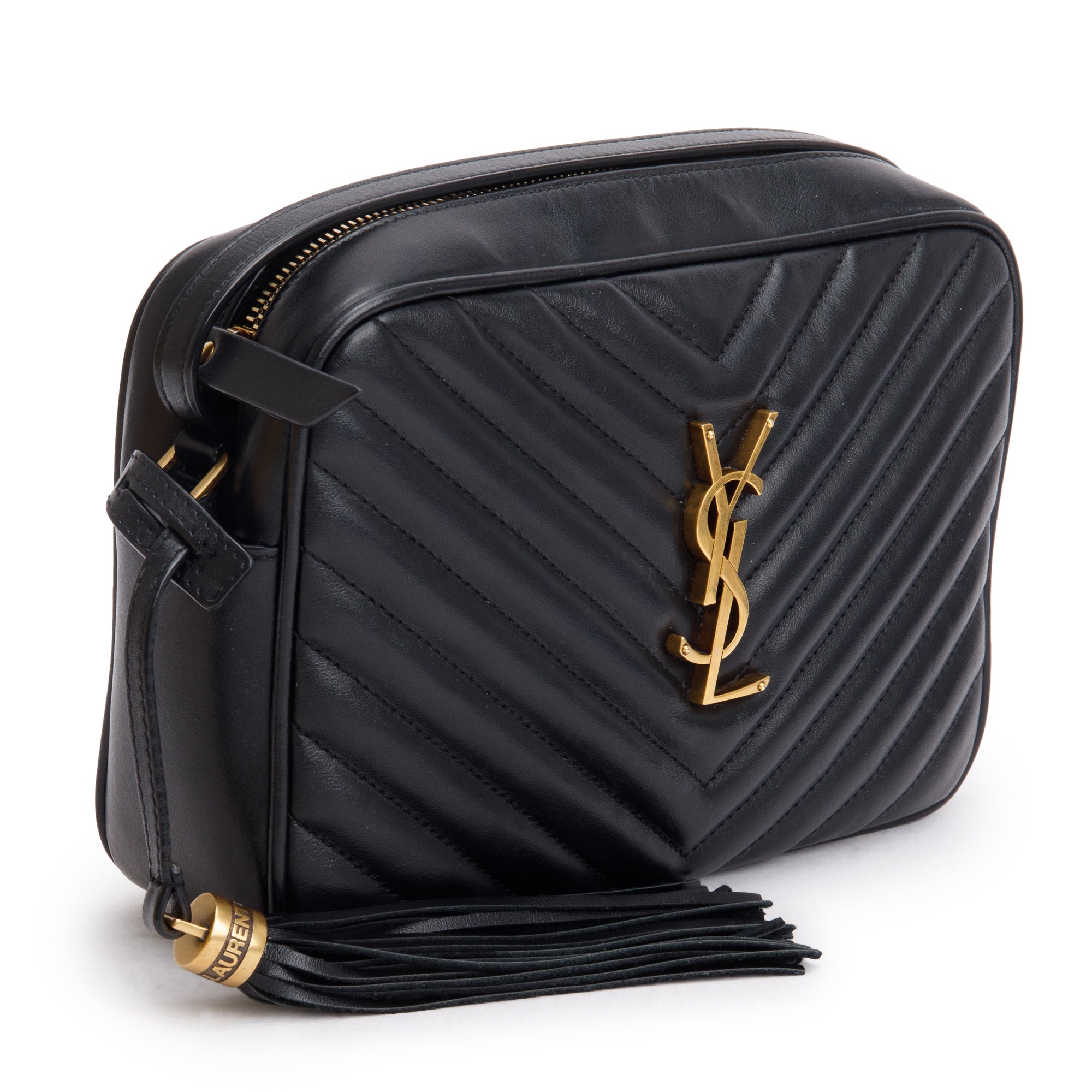 Saint Laurent 2021 Black Quilted Leather Lou Camera Bag