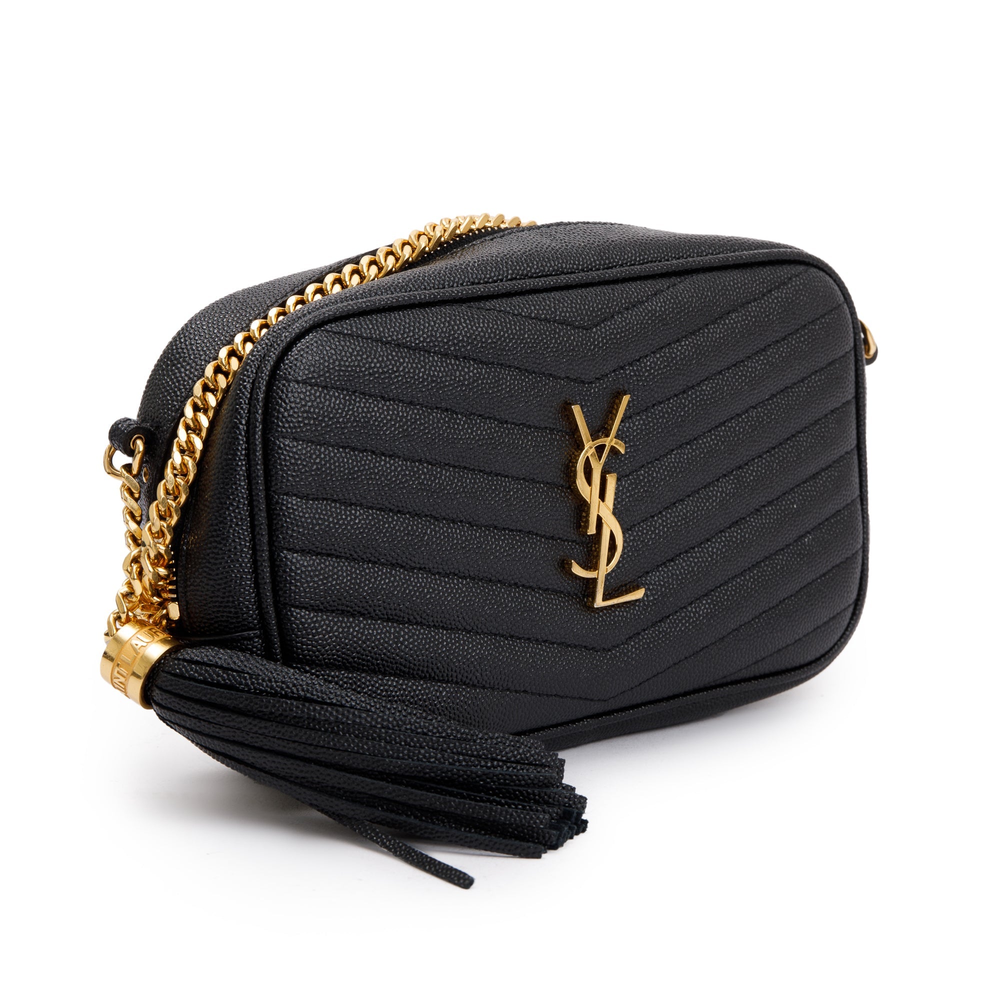 Saint Laurent 2021 Black Quilted Leather Mini Lou Camera Bag