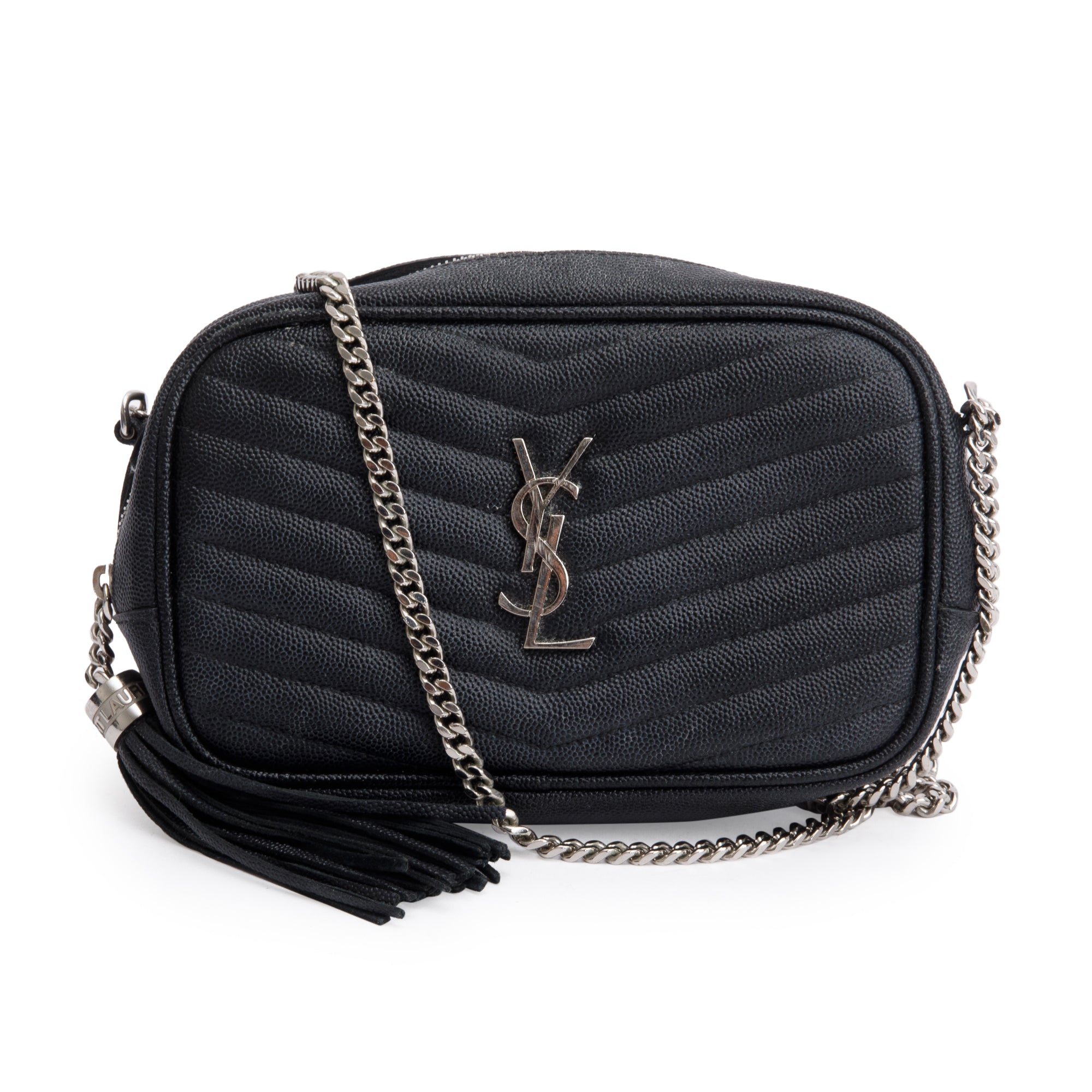 Saint Laurent 2021 Black Quilted Leather Mini Lou Camera Bag