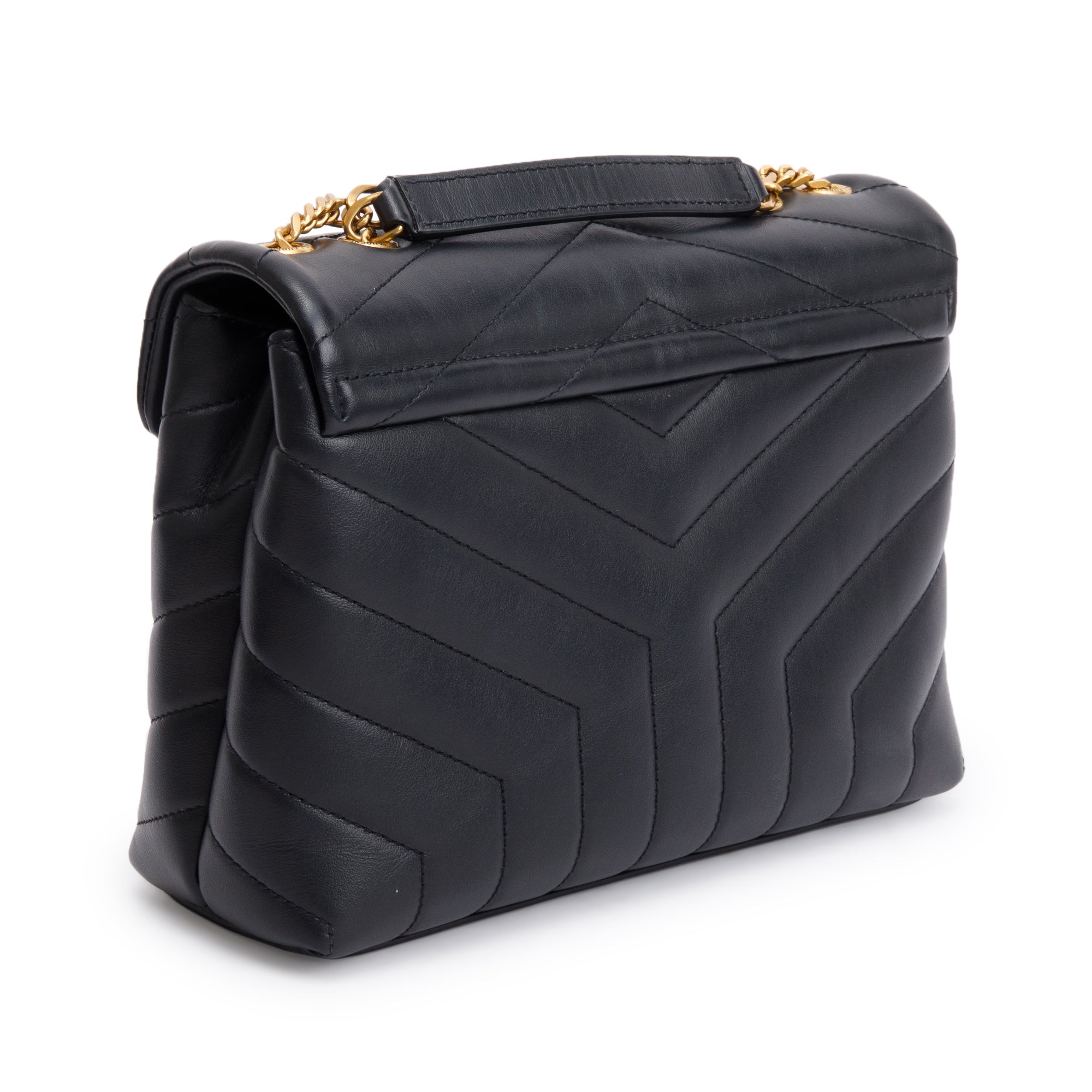 Saint Laurent 2021 Black Quilted Leather Small Loulou Shoulder Bag