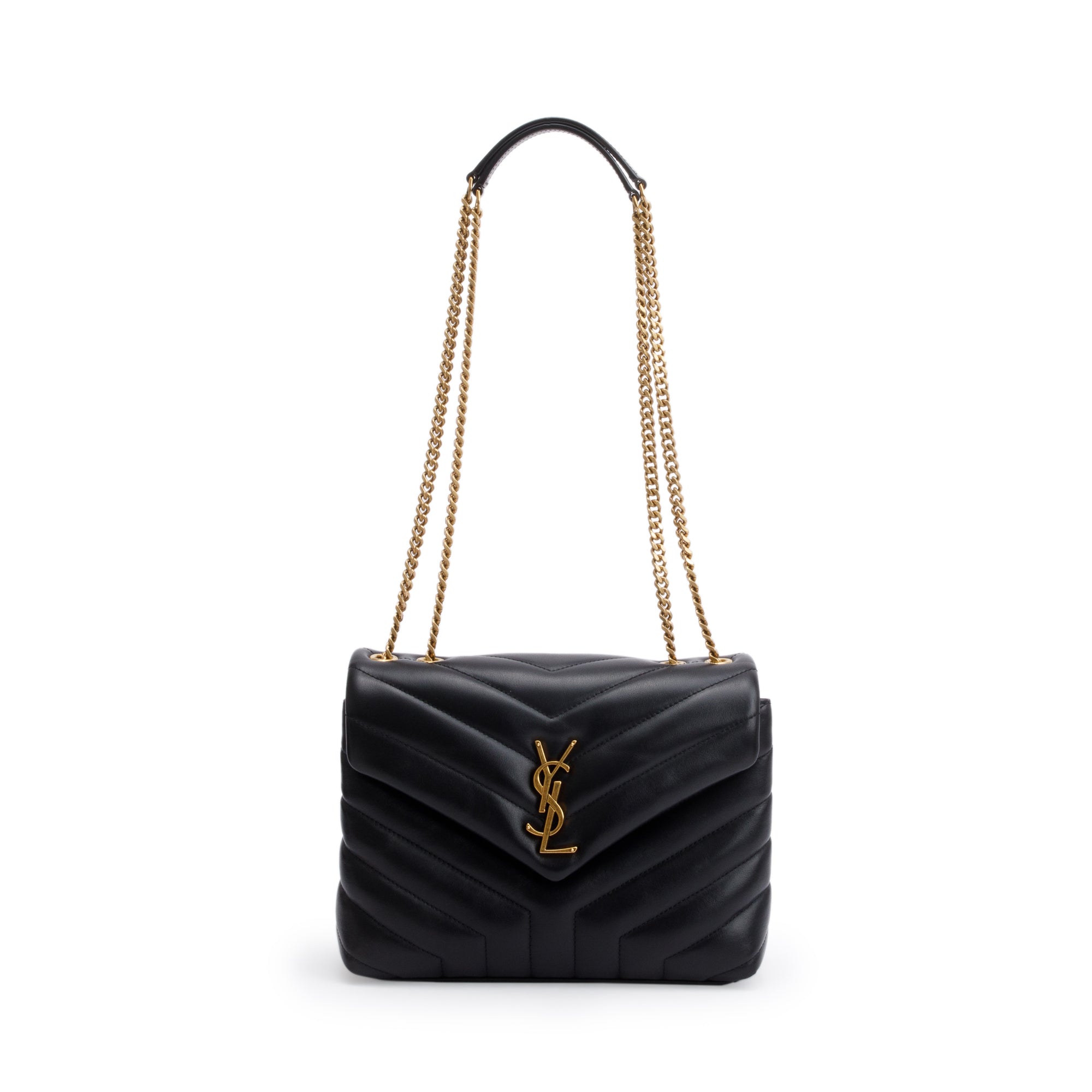 Saint Laurent 2021 Black Quilted Leather Small Loulou Shoulder Bag w/ Box