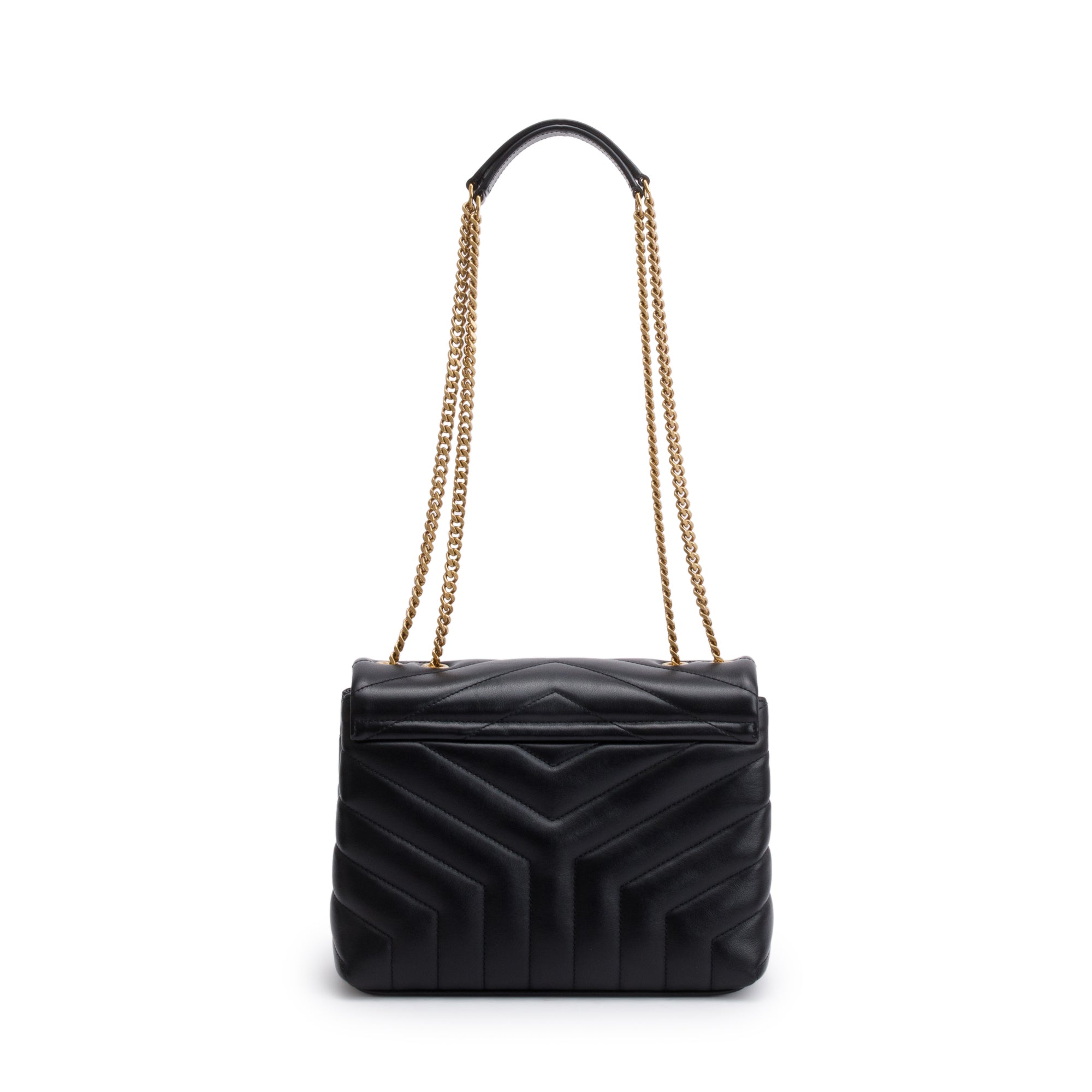 Saint Laurent 2021 Black Quilted Leather Small Loulou Shoulder Bag w/ Box