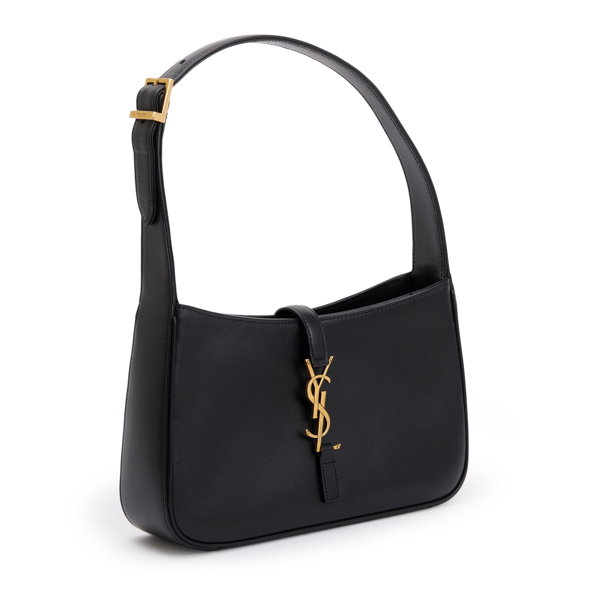 Saint Laurent 2021 Black Smooth Calfskin Leather Le 5 a 7 Hobo Bag