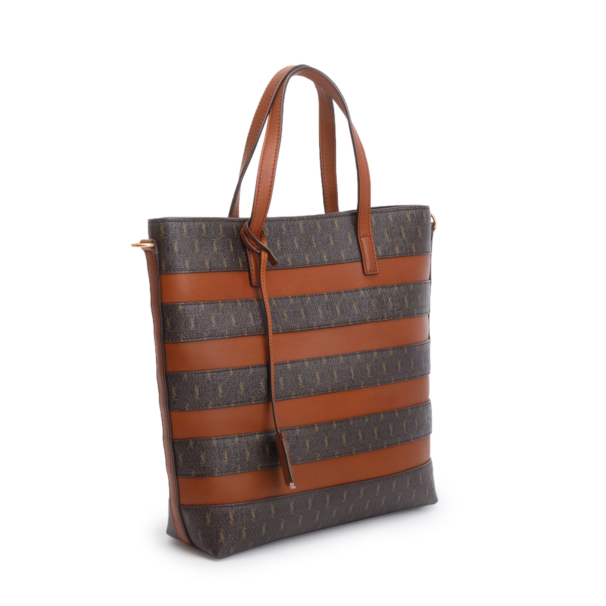 Saint Laurent 2021 Brown Le Monogram Toy Shopping Tote w/ Strap