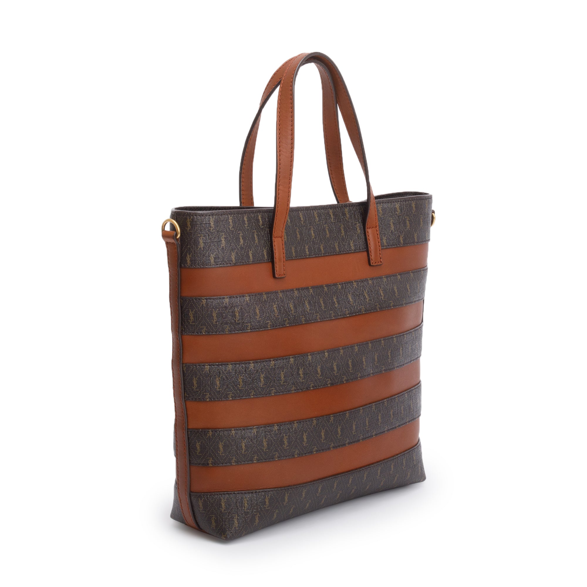 Saint Laurent 2021 Brown Le Monogram Toy Shopping Tote w/ Strap