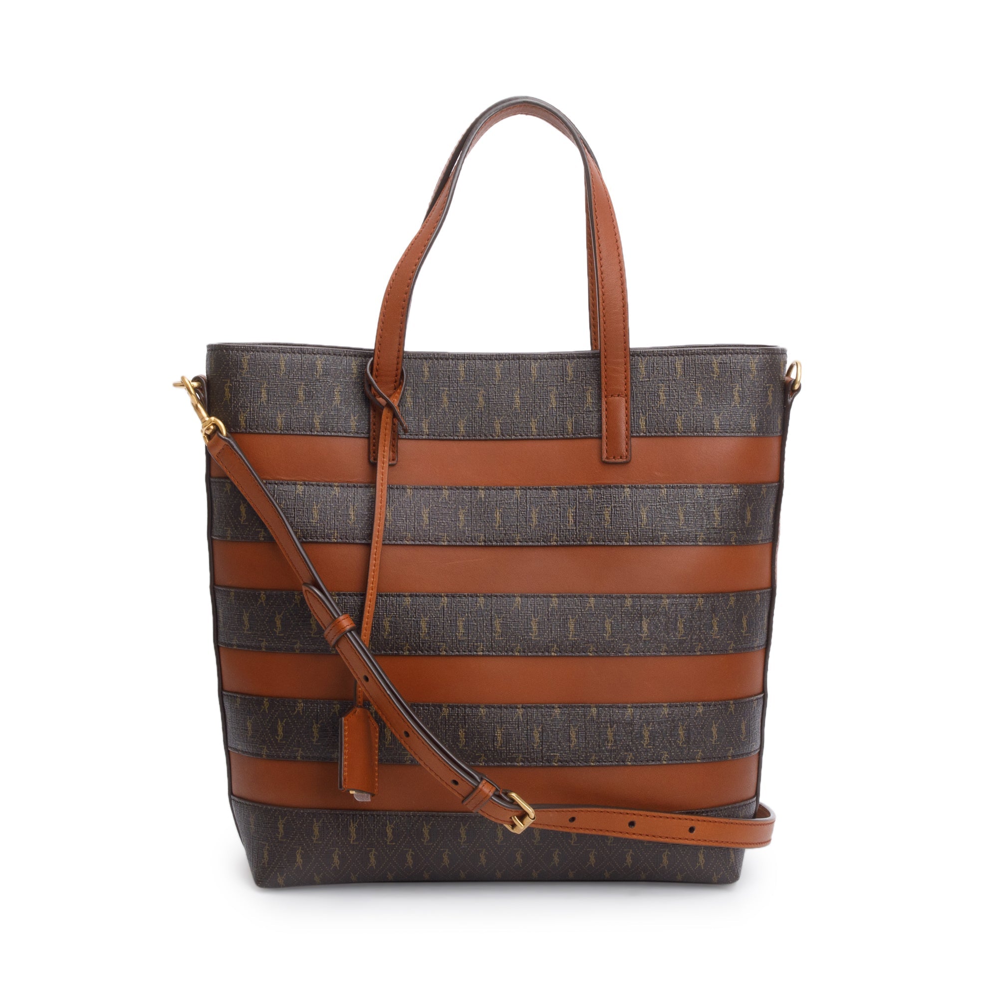 Saint Laurent 2021 Brown Le Monogram Toy Shopping Tote w/ Strap