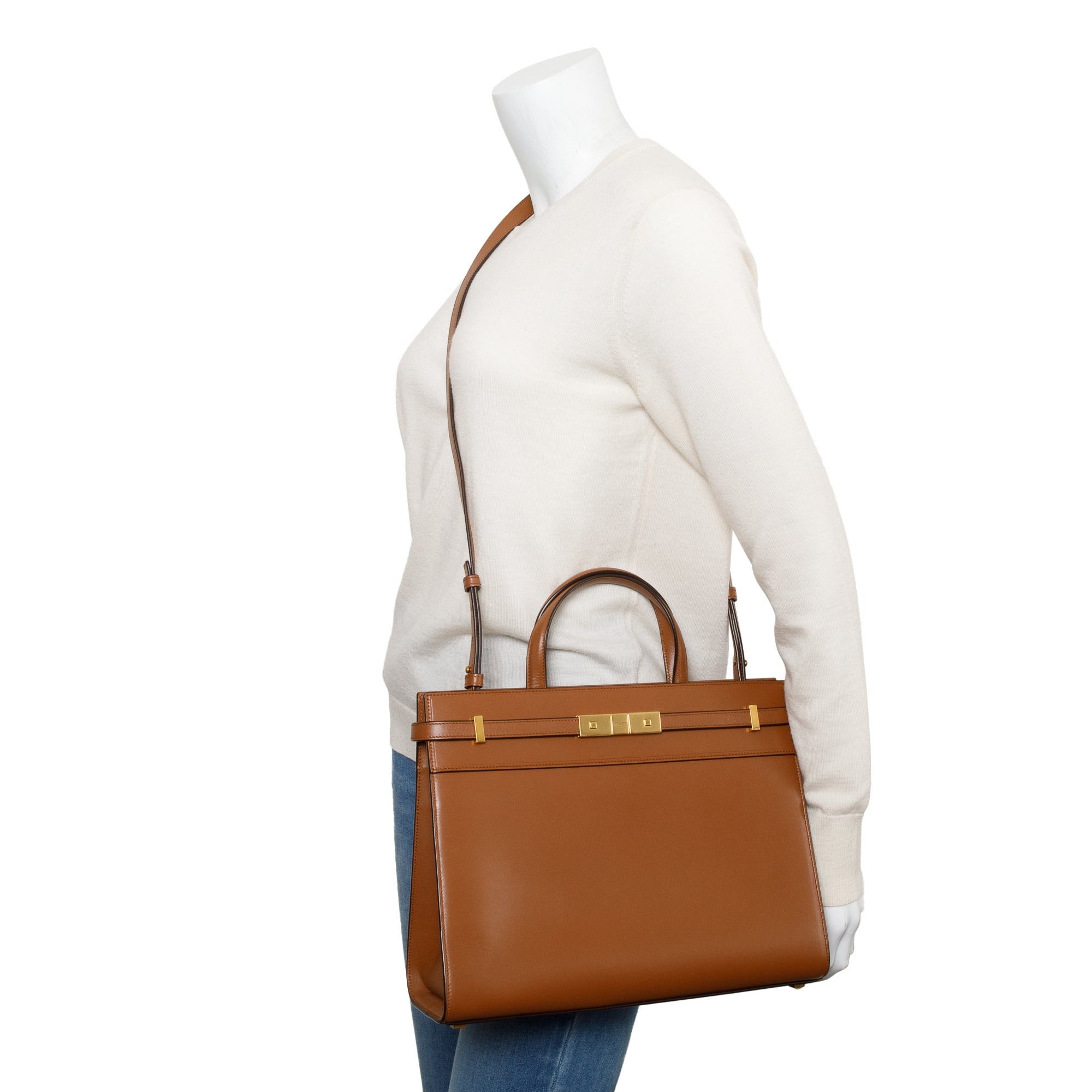 Saint Laurent 2021 Brown Manhattan Tote Bag w/ Receipt