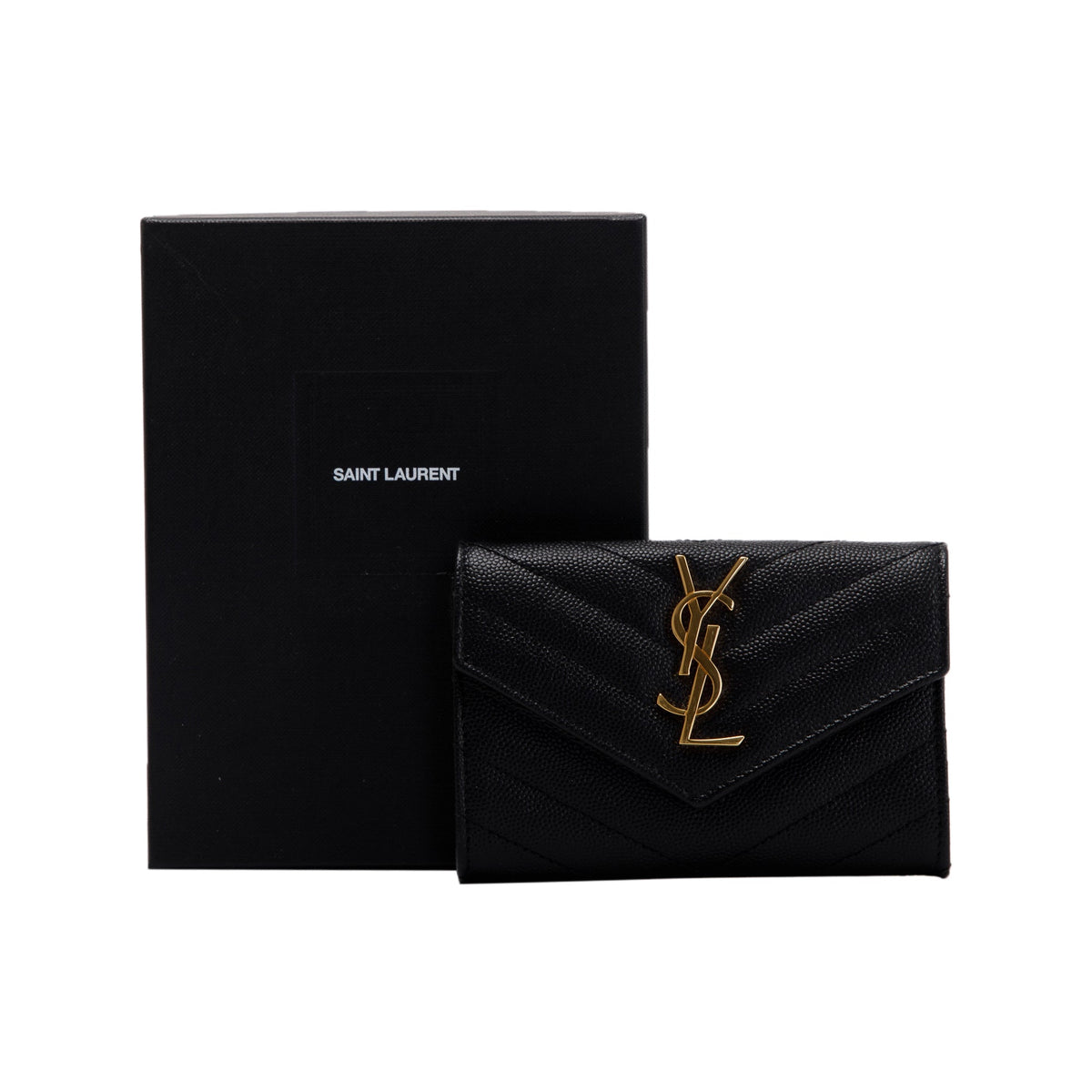 Saint Laurent 2021 Small Cassandre Matelasse Envelope Wallet w