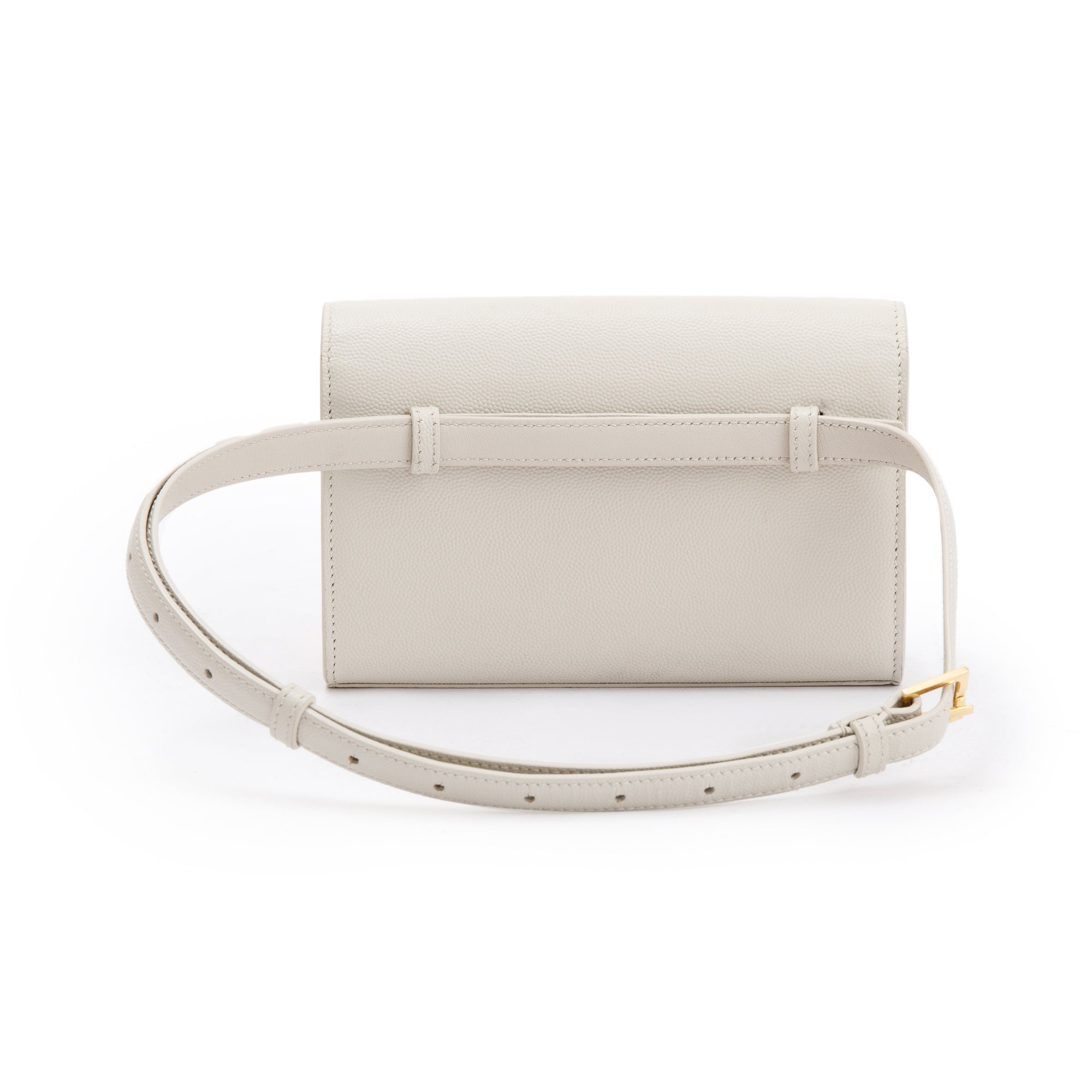 Saint Laurent 2021 White Calfskin Leather Kate Belt Bag