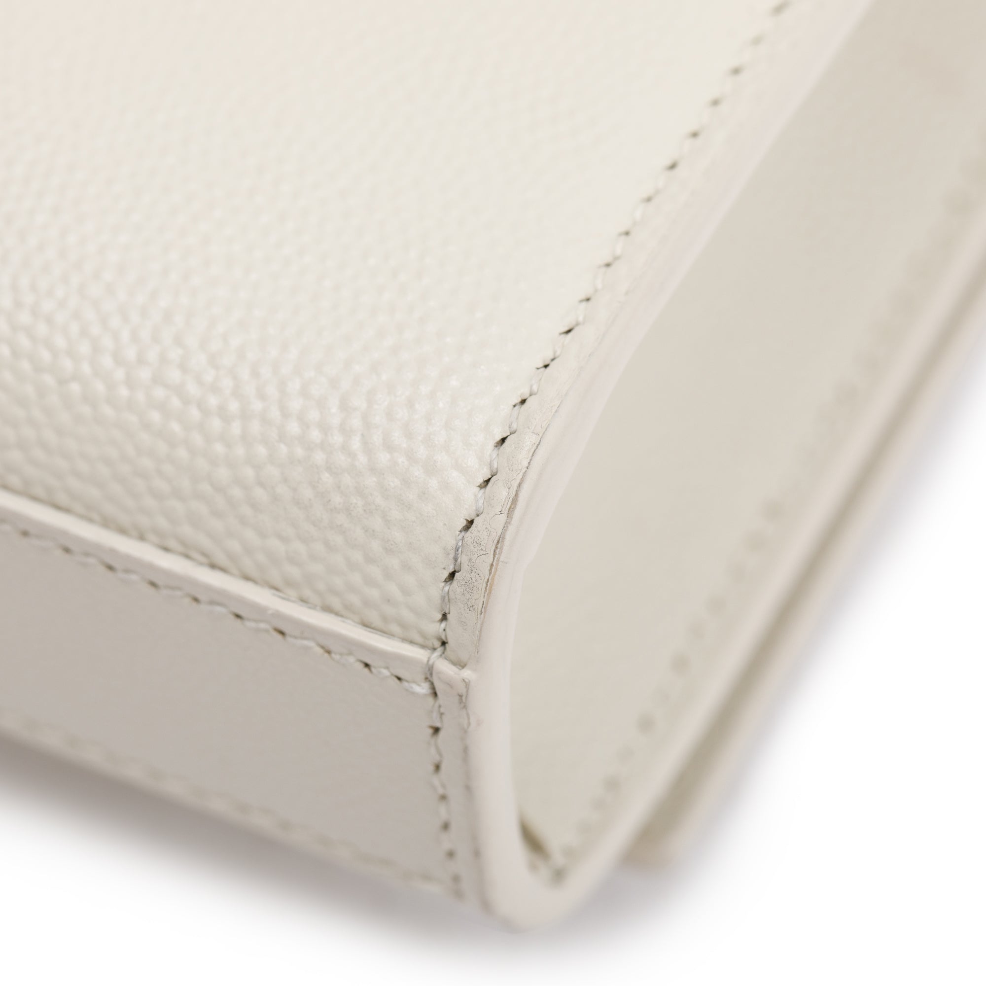 Saint Laurent 2021 White Calfskin Leather Kate Belt Bag