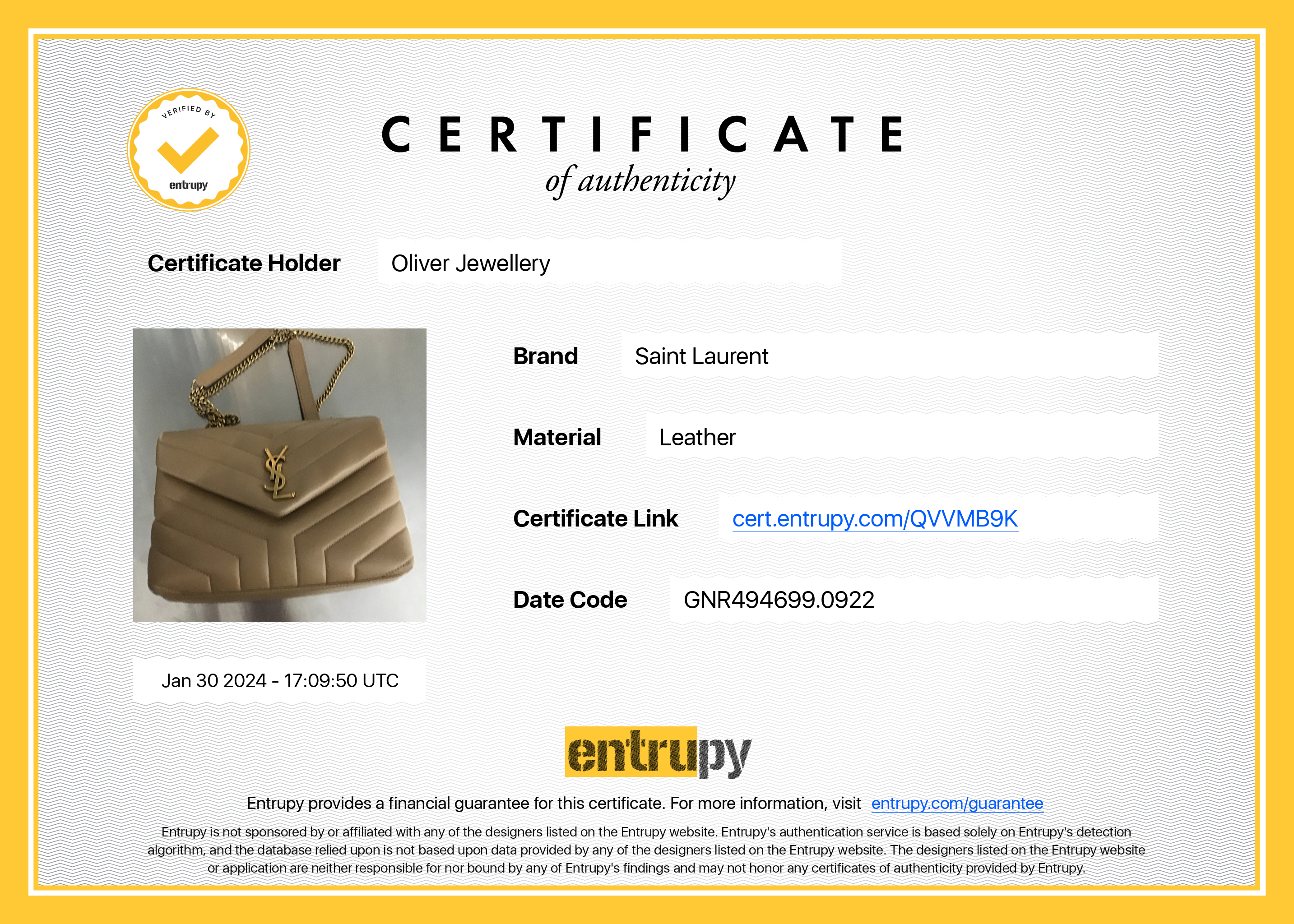 Saint Laurent 2022 Beige Calfskin Leather Small Loulou Chain Shoulder Bag