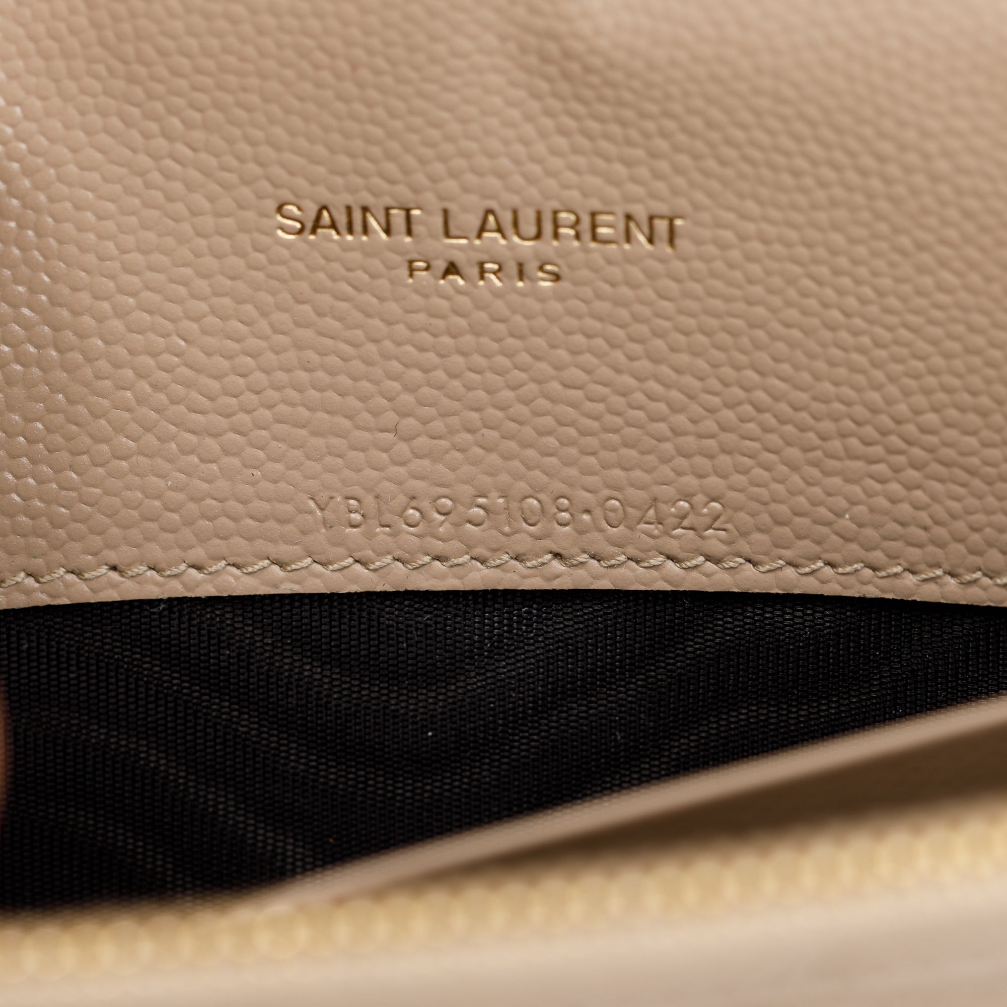 Saint Laurent 2022 Beige Cassandre Matelasse Envelope Chain Wallet w/ Box