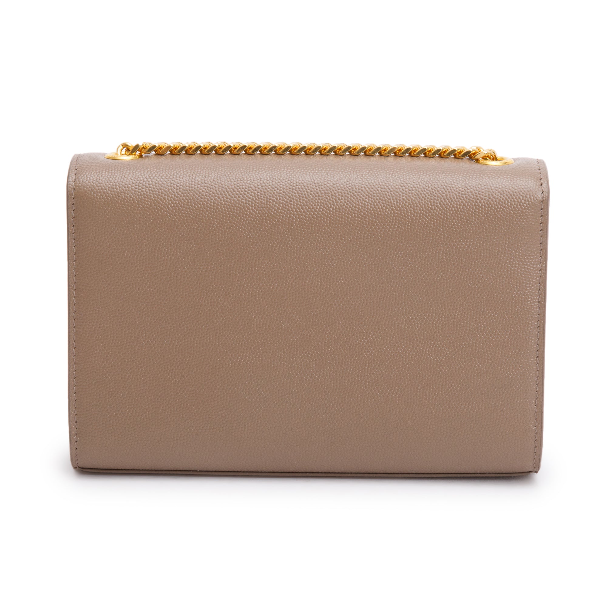 Saint Laurent 2022 Beige Grain De Poudre Leather Small Monogram Kate Bag w/ Box