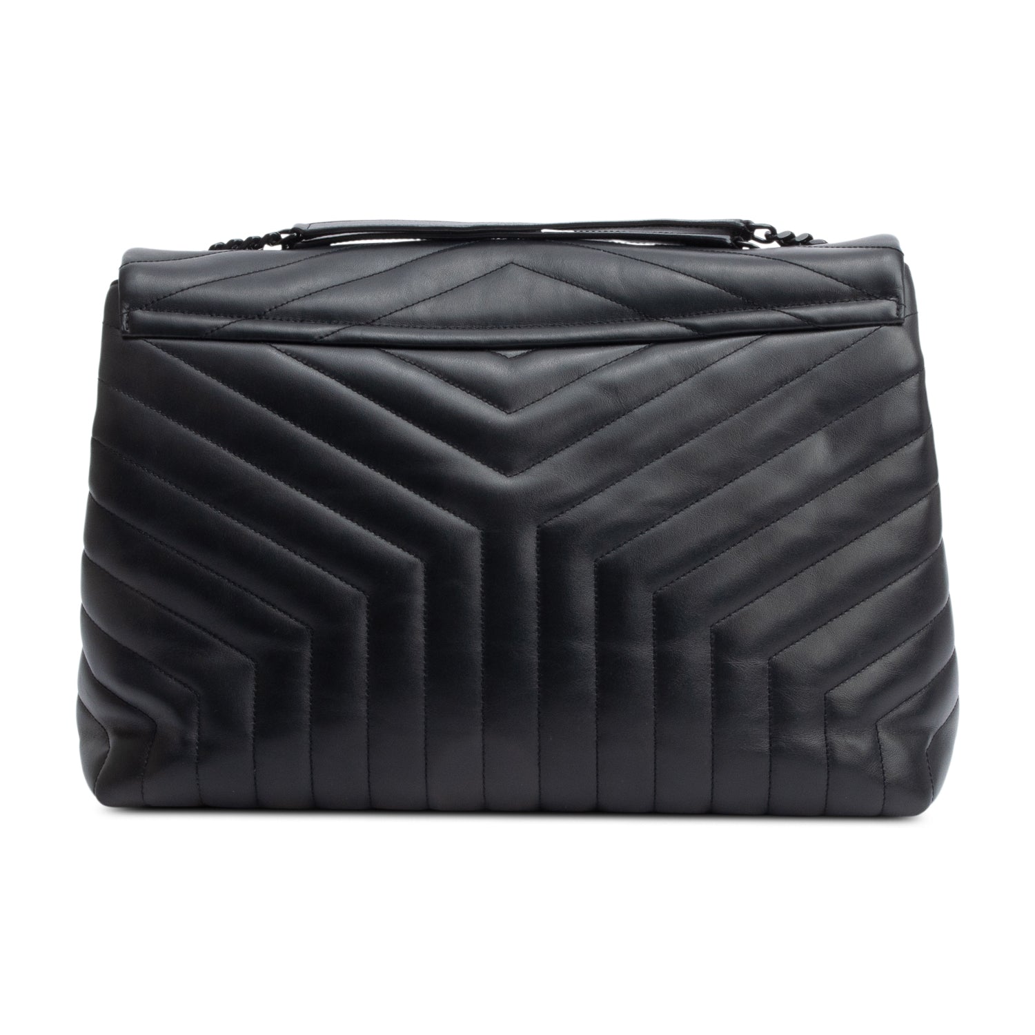 Saint Laurent 2022 Black Calfskin Leather Large Loulou Shoulder Bag