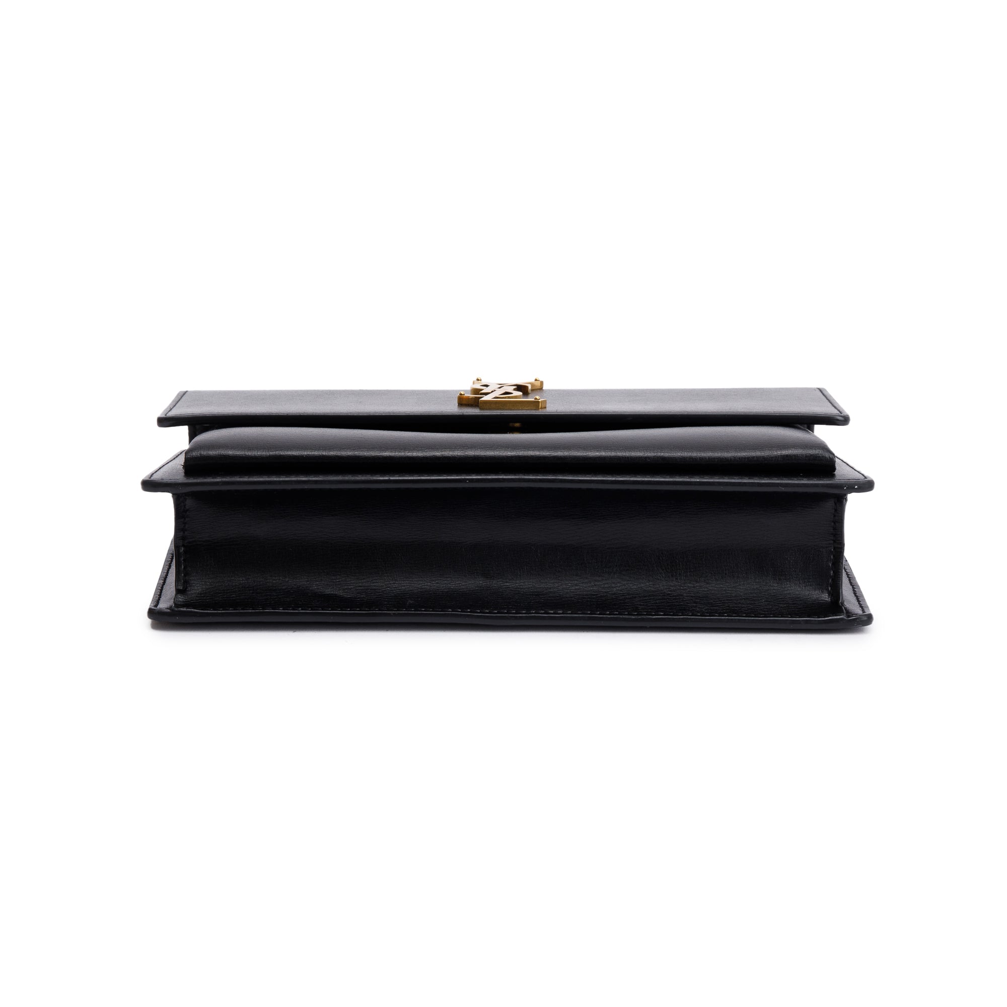 Saint Laurent 2022 Black Calfskin Leather Medium Sunset Handle Bag w/ Box
