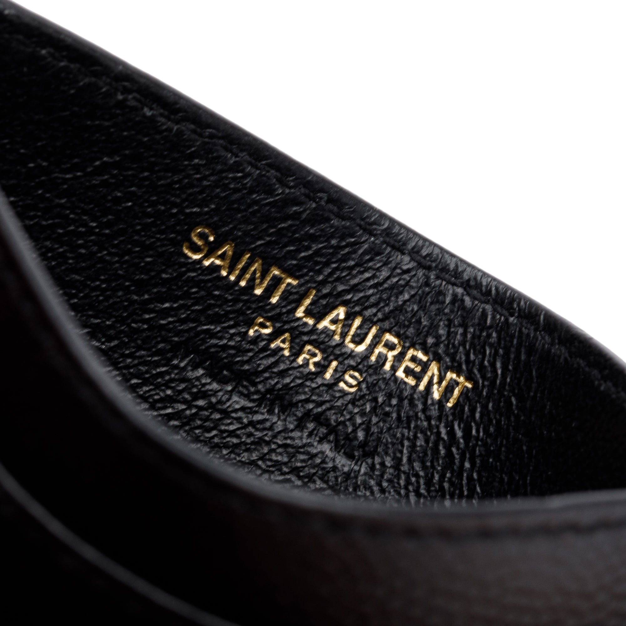 Saint Laurent 2022 Black Grain De Poudre Leather Cassandre Matelasse Card Case w/ Box