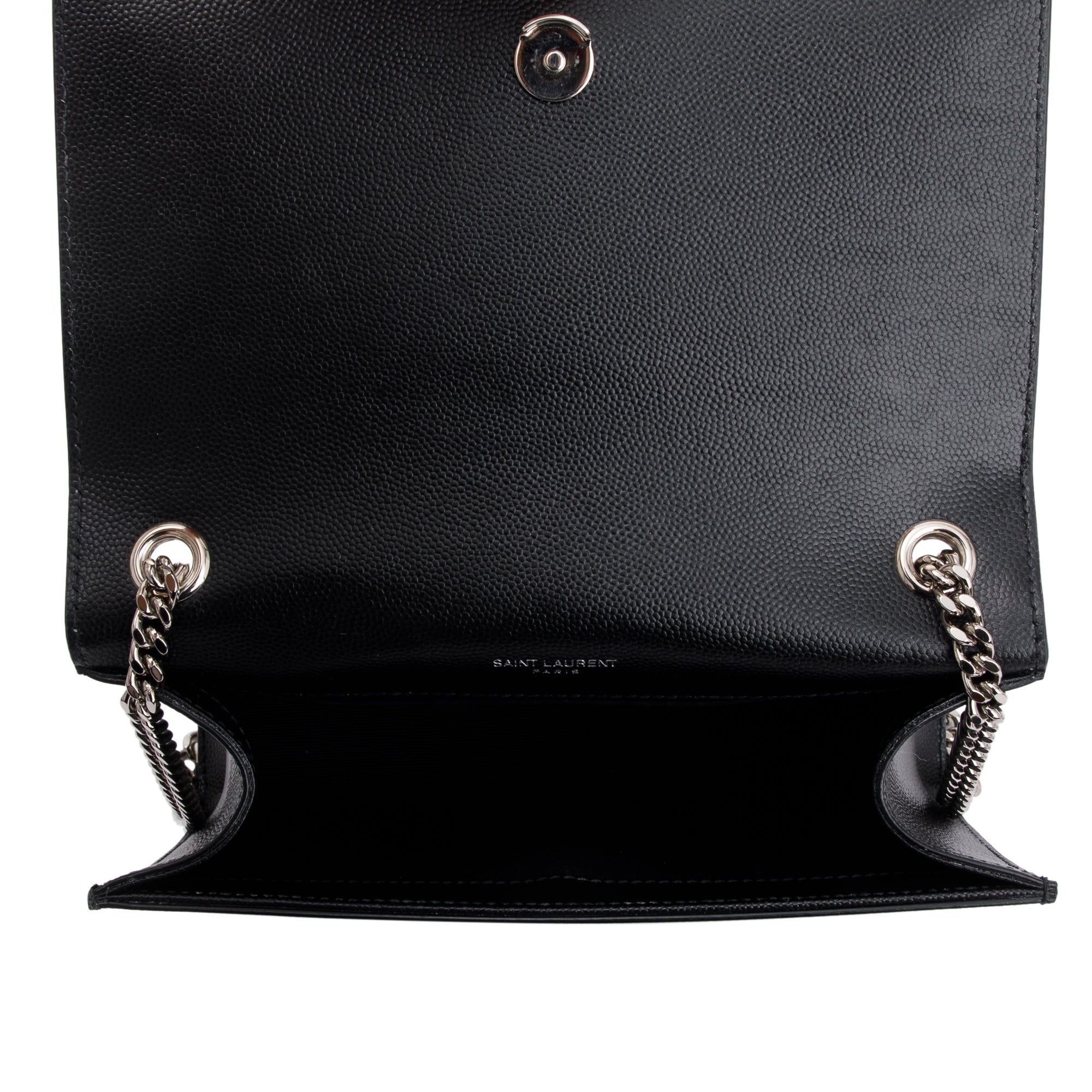 Saint Laurent 2022 Black Grain De Poudre Leather Small Kate Bag w/ Box