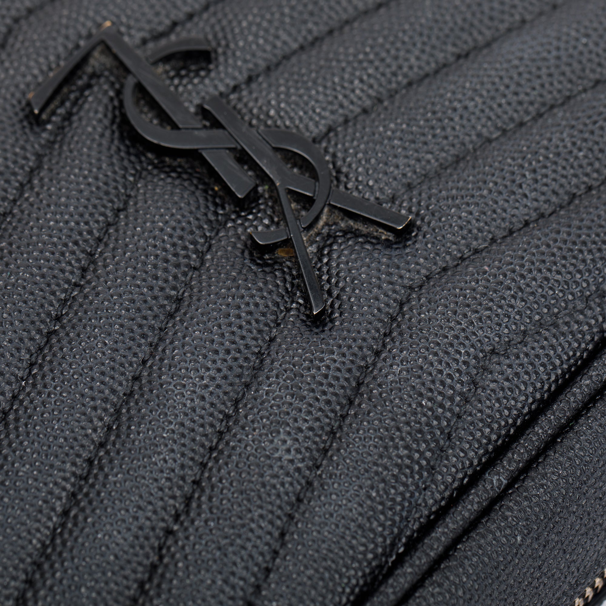 Saint Laurent 2022 Black Grain de Poudre Matelasse Mini Lou Camera Bag w/ Box