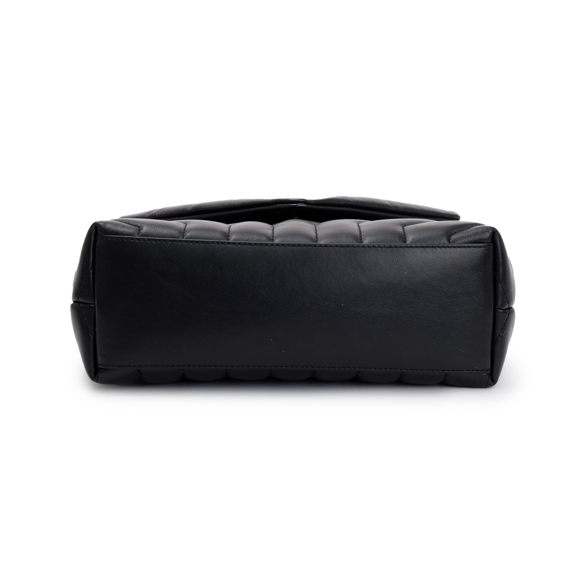 Saint Laurent 2022 Black Quilted Calfskin Leather Small Loulou Shoulder Bag w/ Box