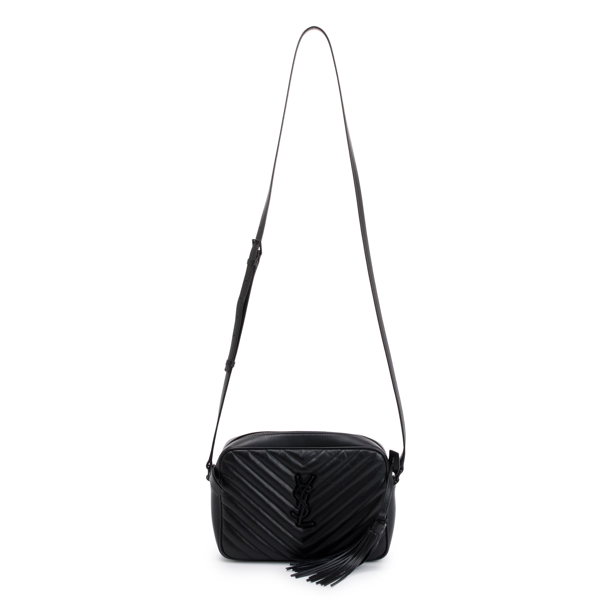 Saint Laurent 2022 Black Quilted Leather Lou Bag