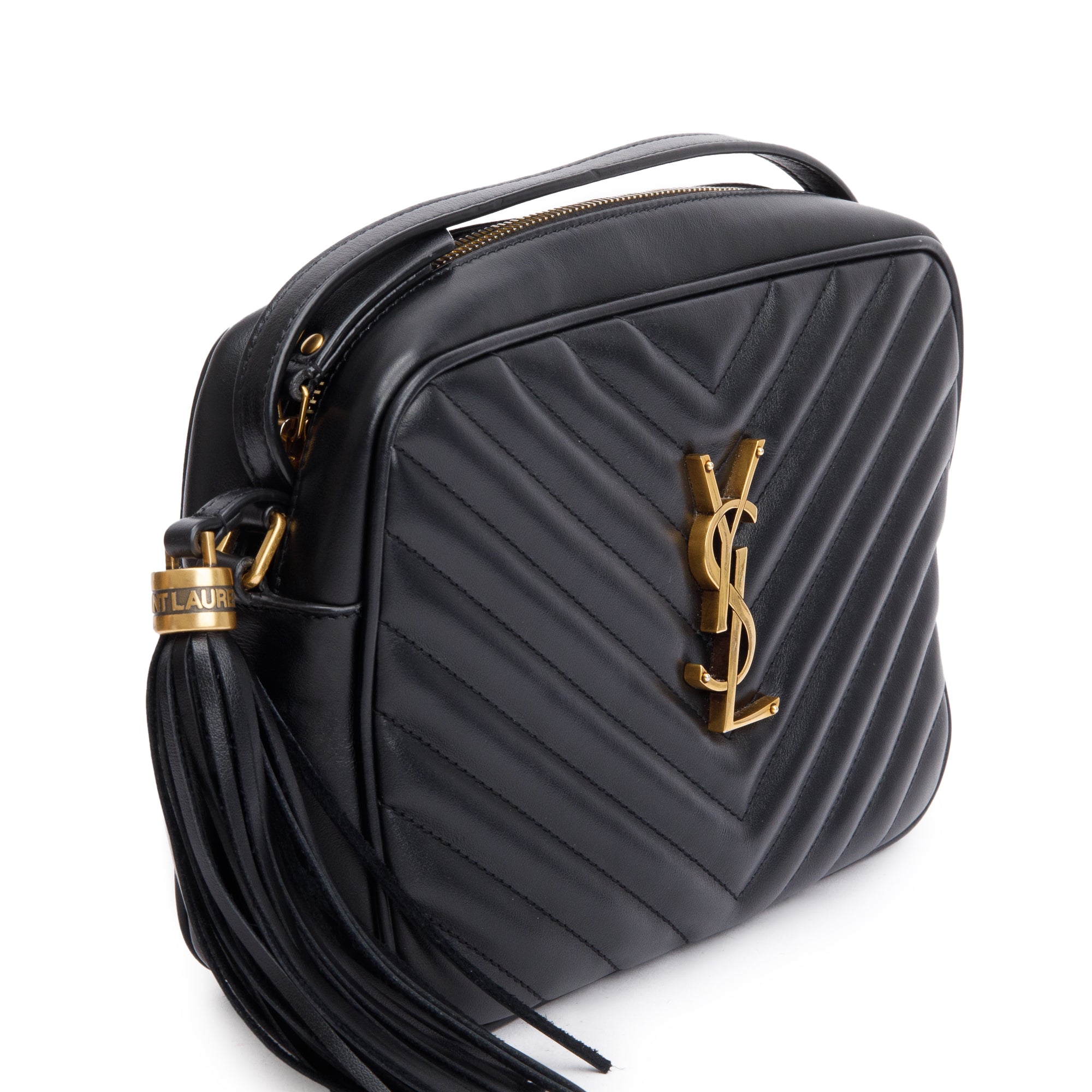 Saint Laurent 2022 Black Quilted Leather Lou Camera Bag