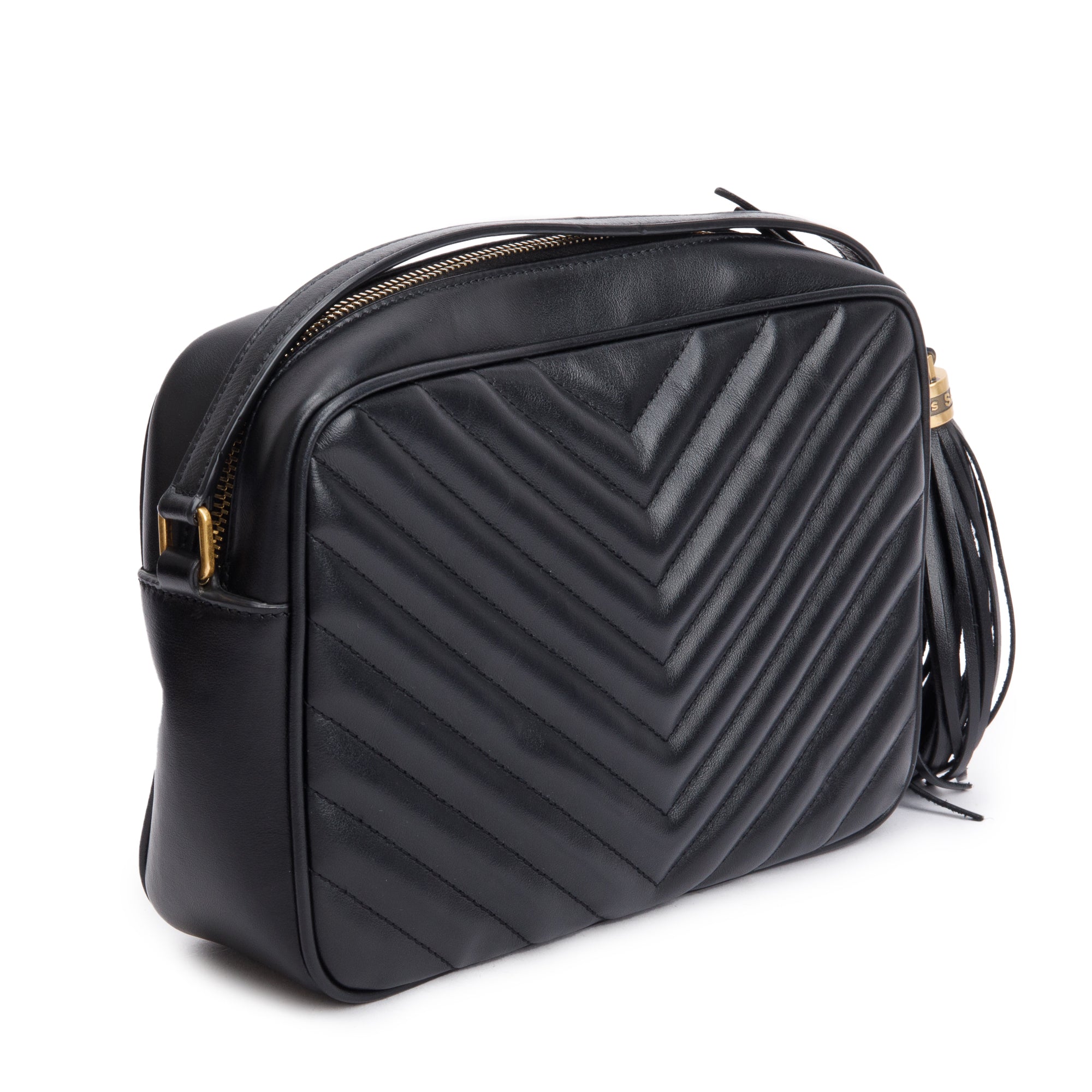 Saint Laurent 2022 Black Quilted Leather Lou Camera Bag