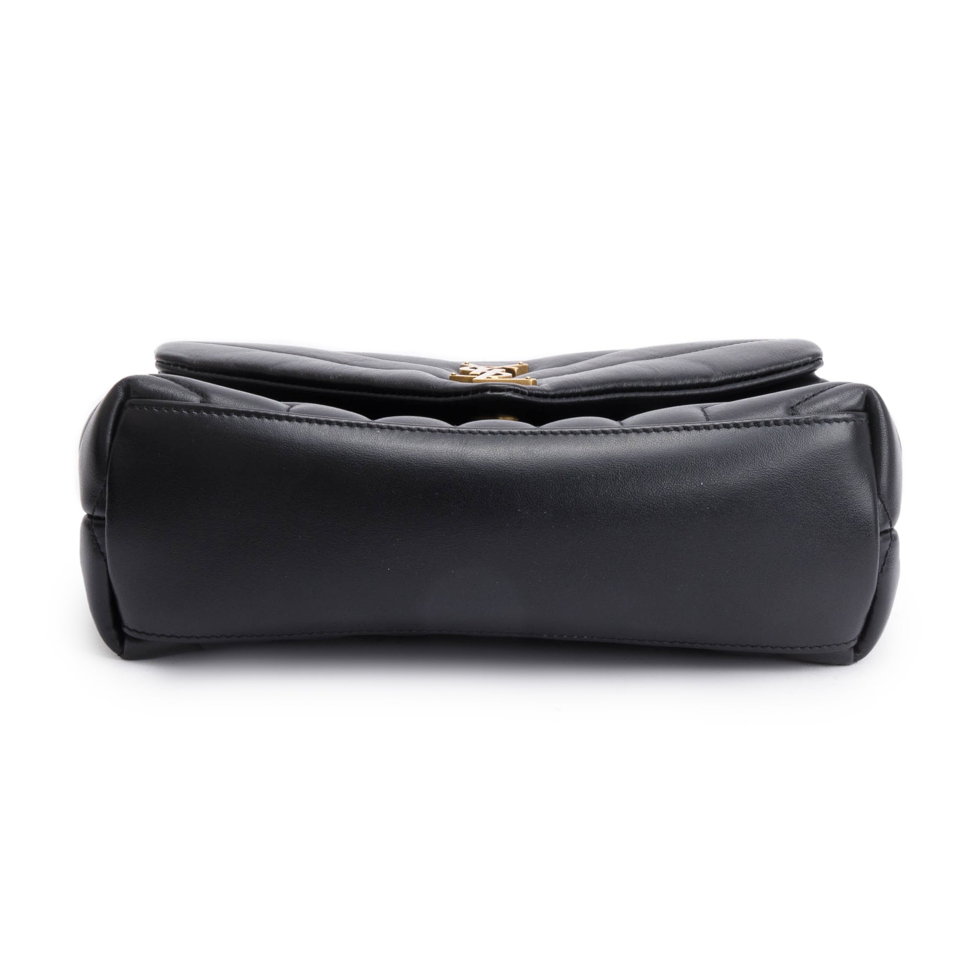 Saint Laurent 2022 Black Quilted Leather Small Loulou Shoulder Bag w/ Box