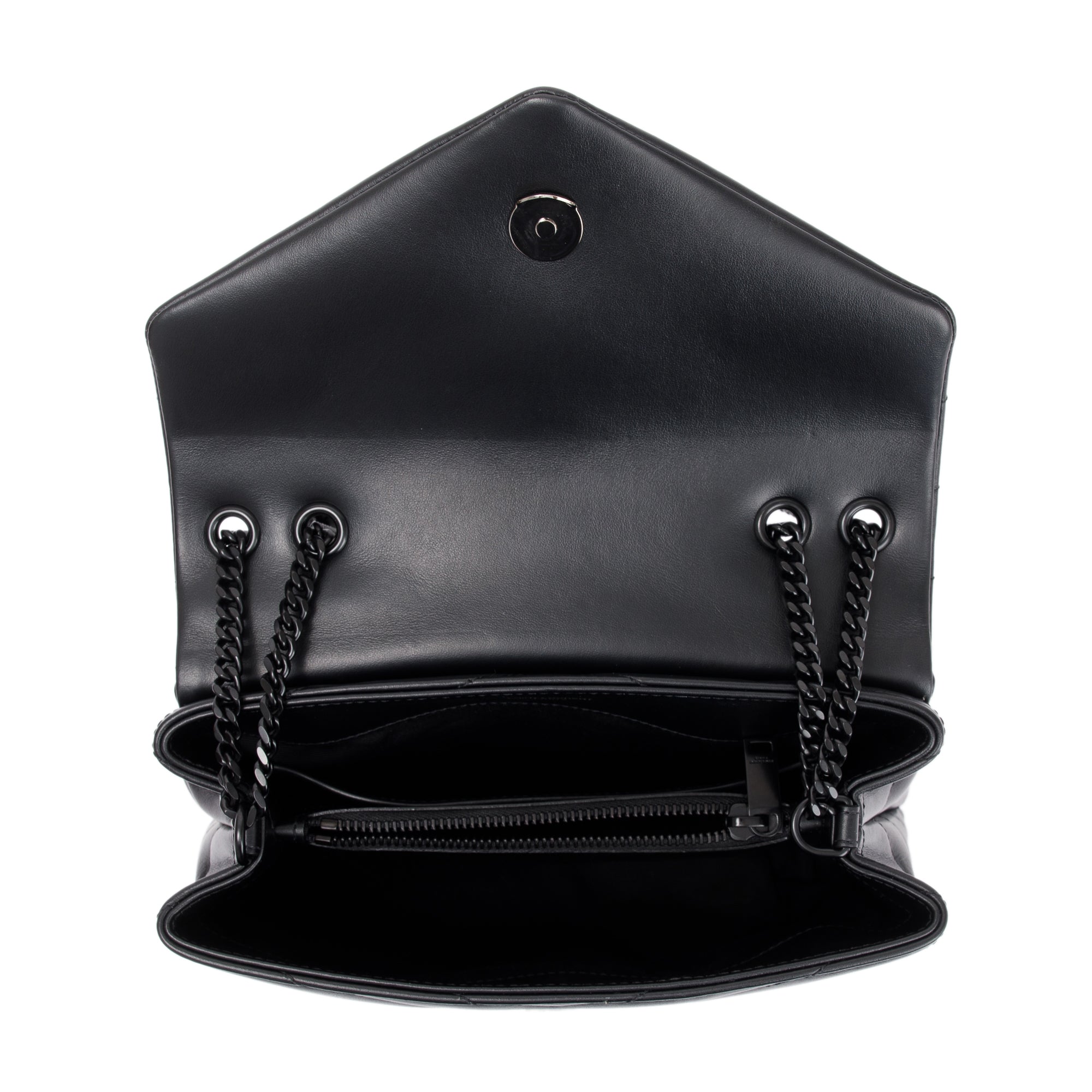 Saint Laurent 2022 Black Quilted "Y" Leather Small Loulou Shoulder Bag