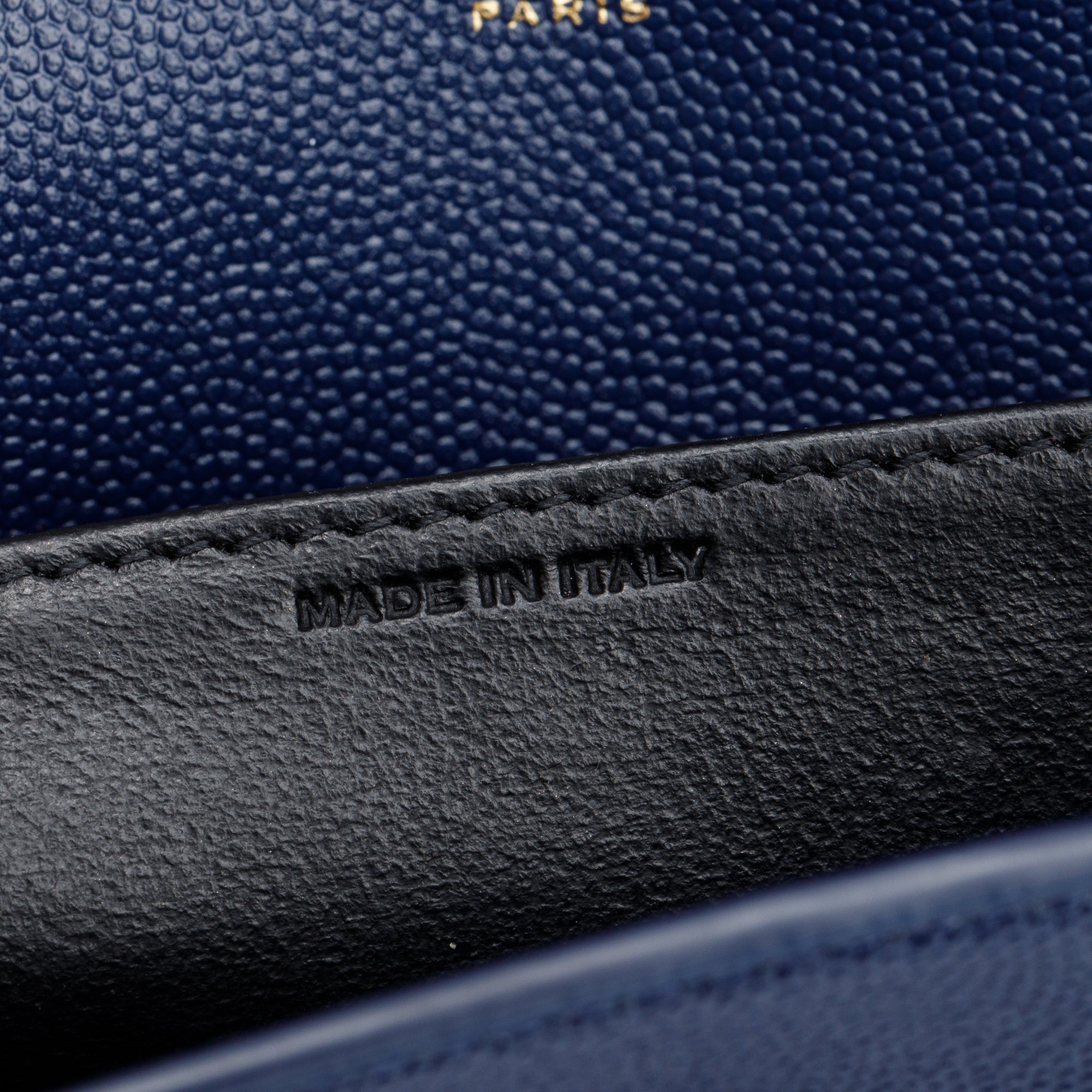 Saint Laurent 2022 Blue Grain De Poudre Leather Uptown Chain Wallet w/ Box